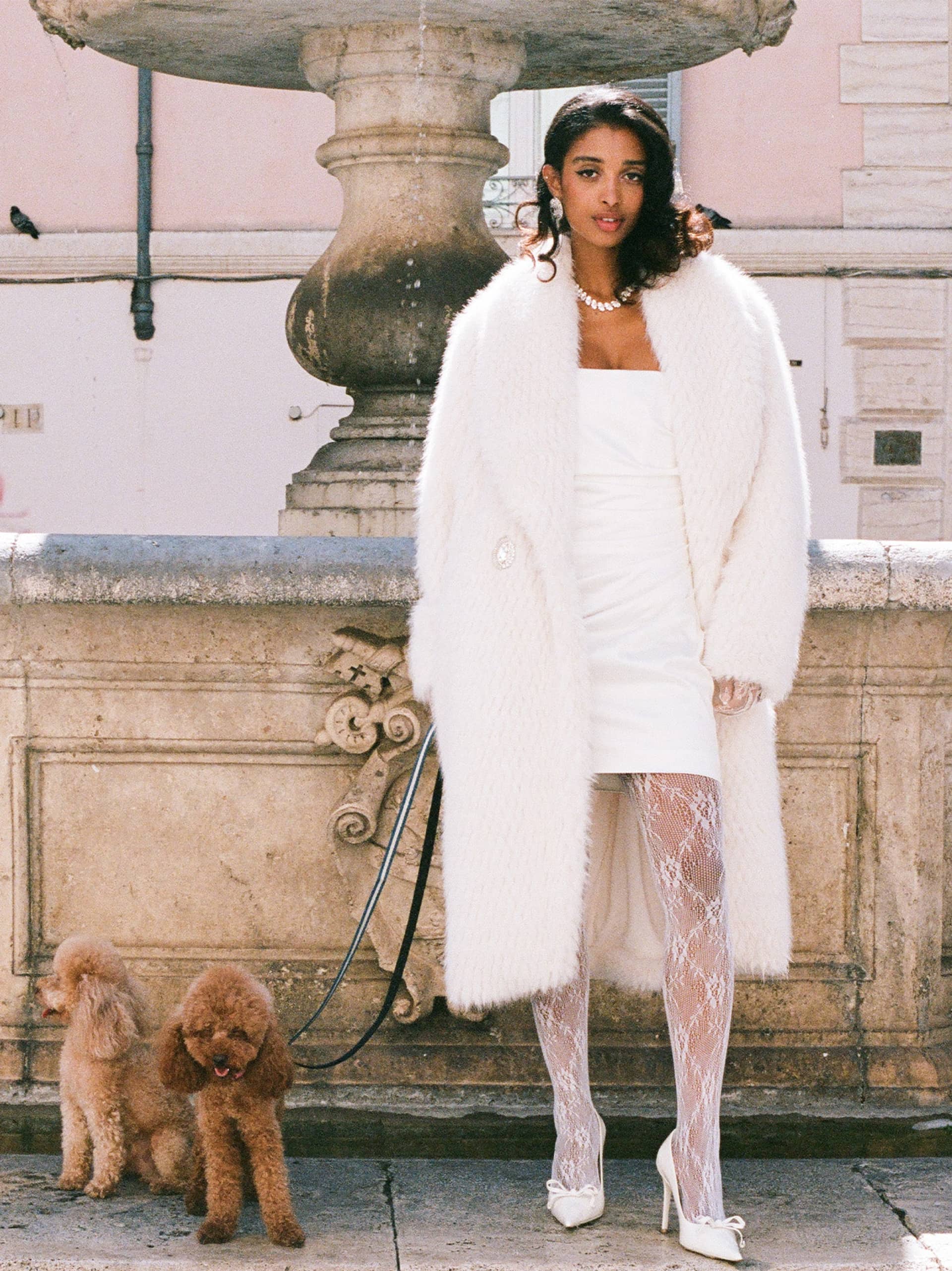 Marisa Fur Coat (White) made by Nana Jacqueline