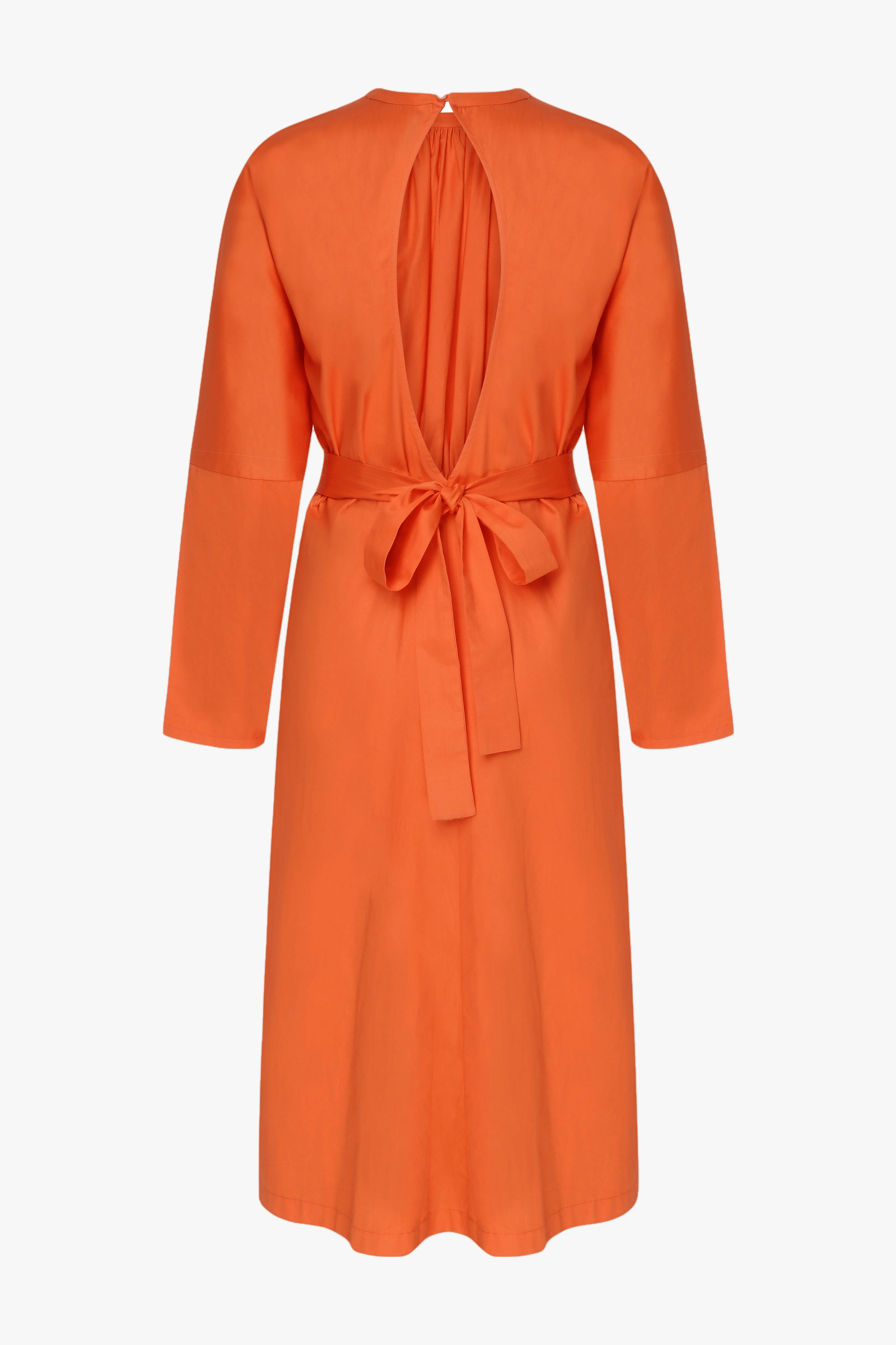 Martha Open Back Cotton Dress in Orange made by Nazli Ceren