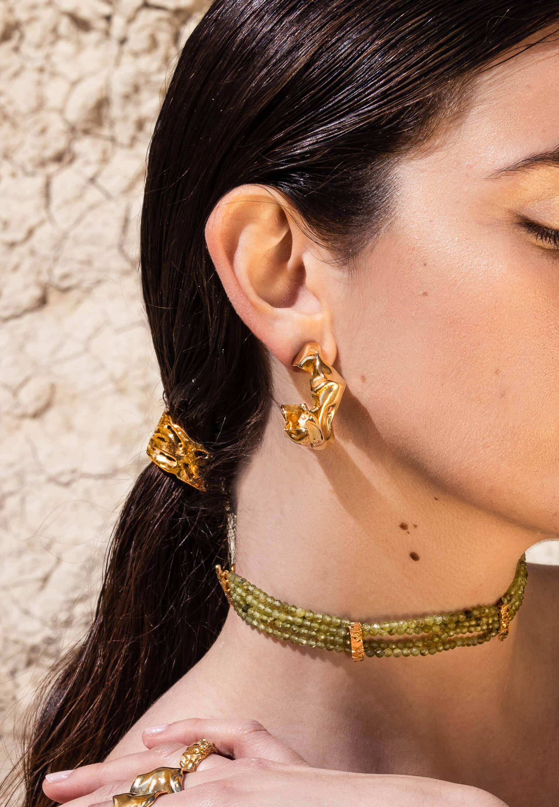 Judy Golden Scrunchie made by Lavani Jewels