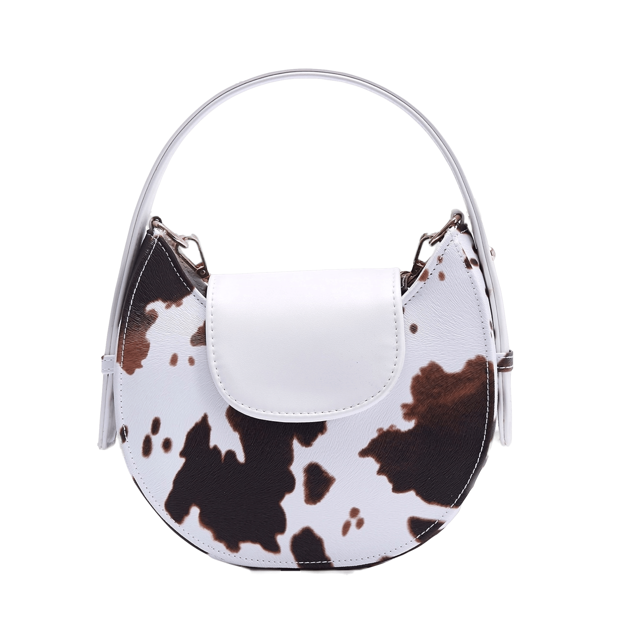 Mow - White x Camel - Halfmoon bag made by ALIEL