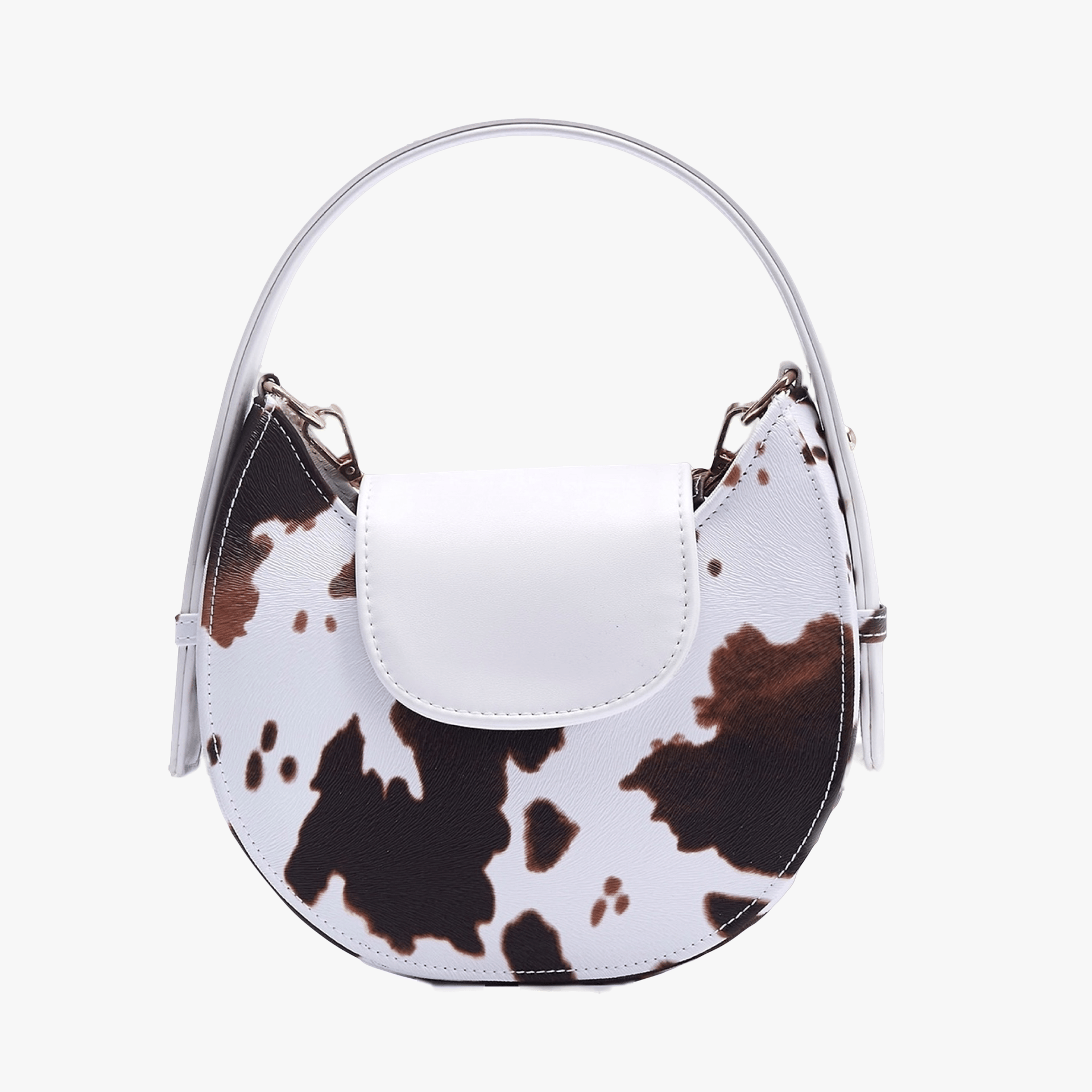 Mow - White x Camel - Halfmoon bag made by ALIEL