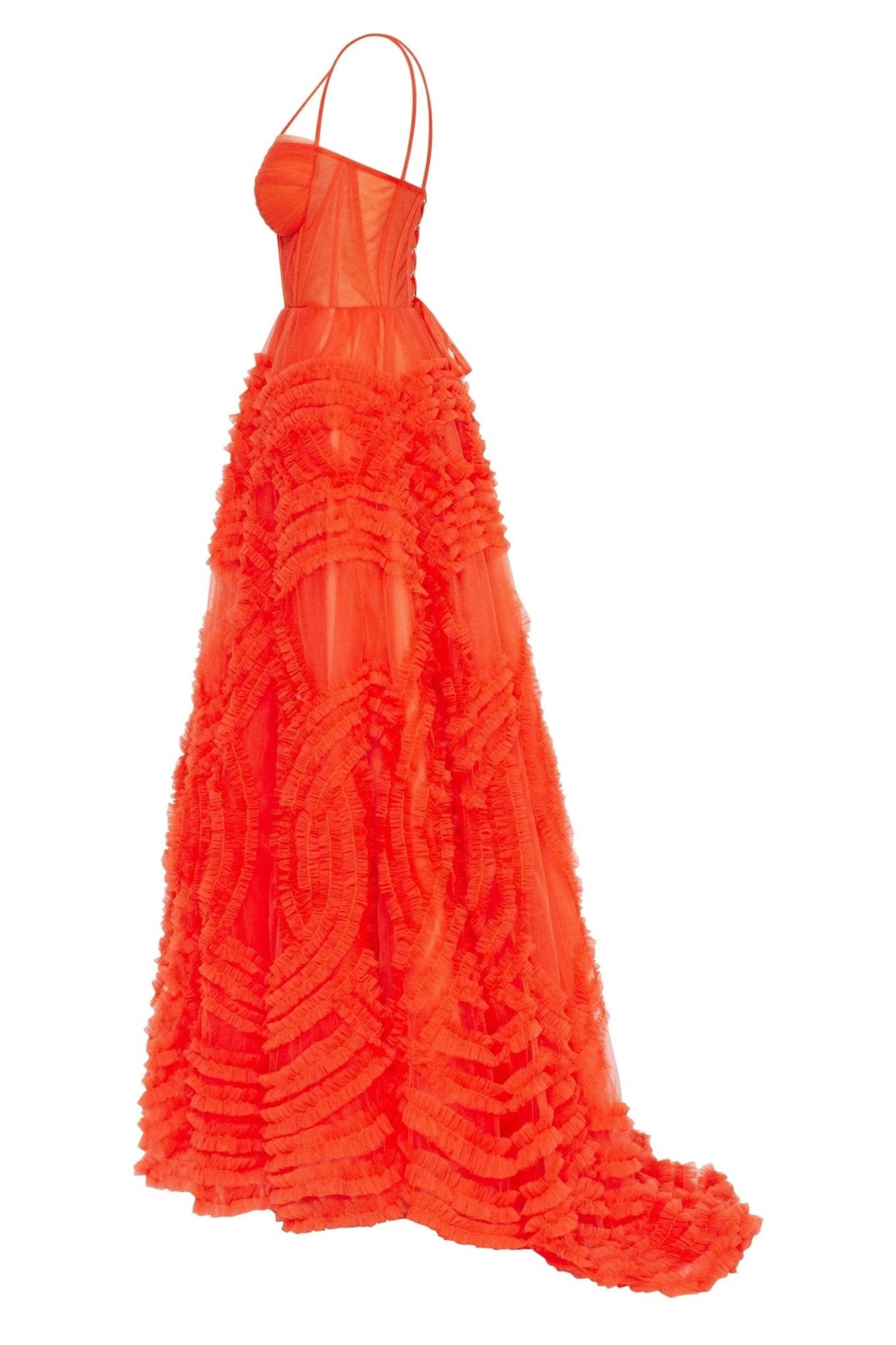 Tangerine Tulle Ornament Maxi Dress made by Milla