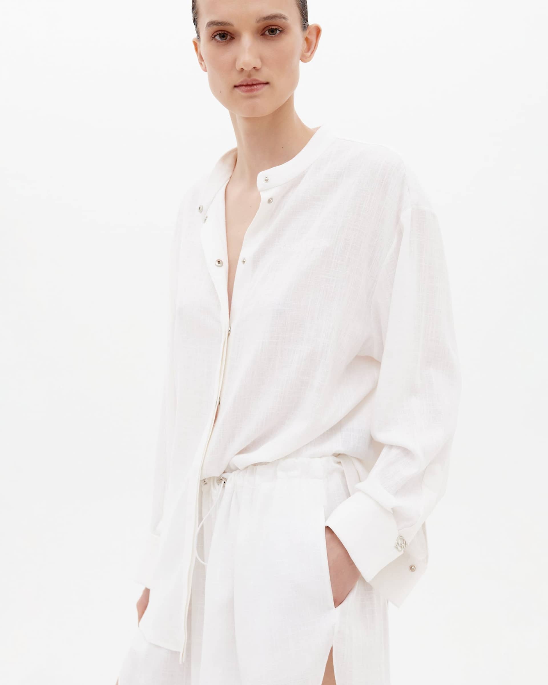 Stand-collar Shirt made by Gasanova