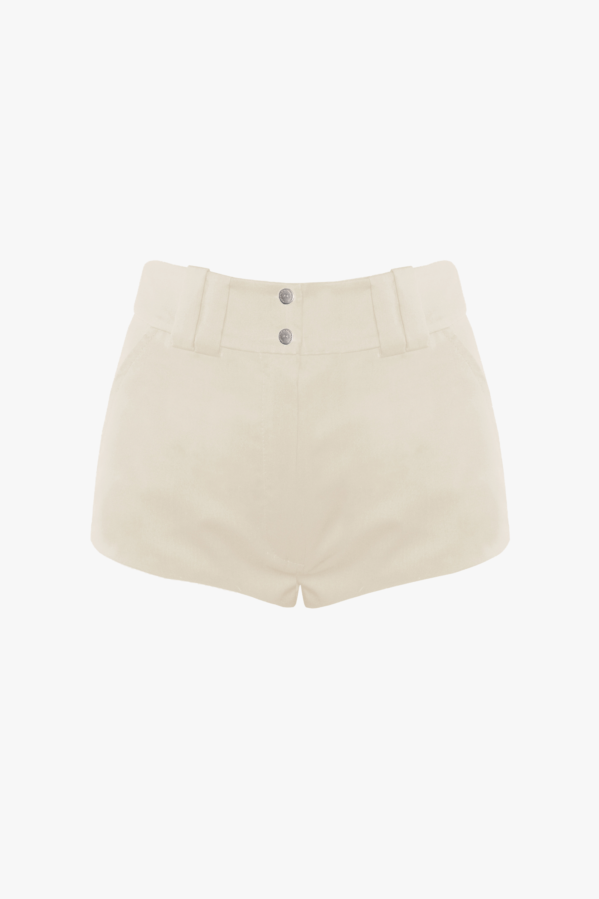 Wool Short Shorts in White made by Vestiaire d'un Oiseau Libre