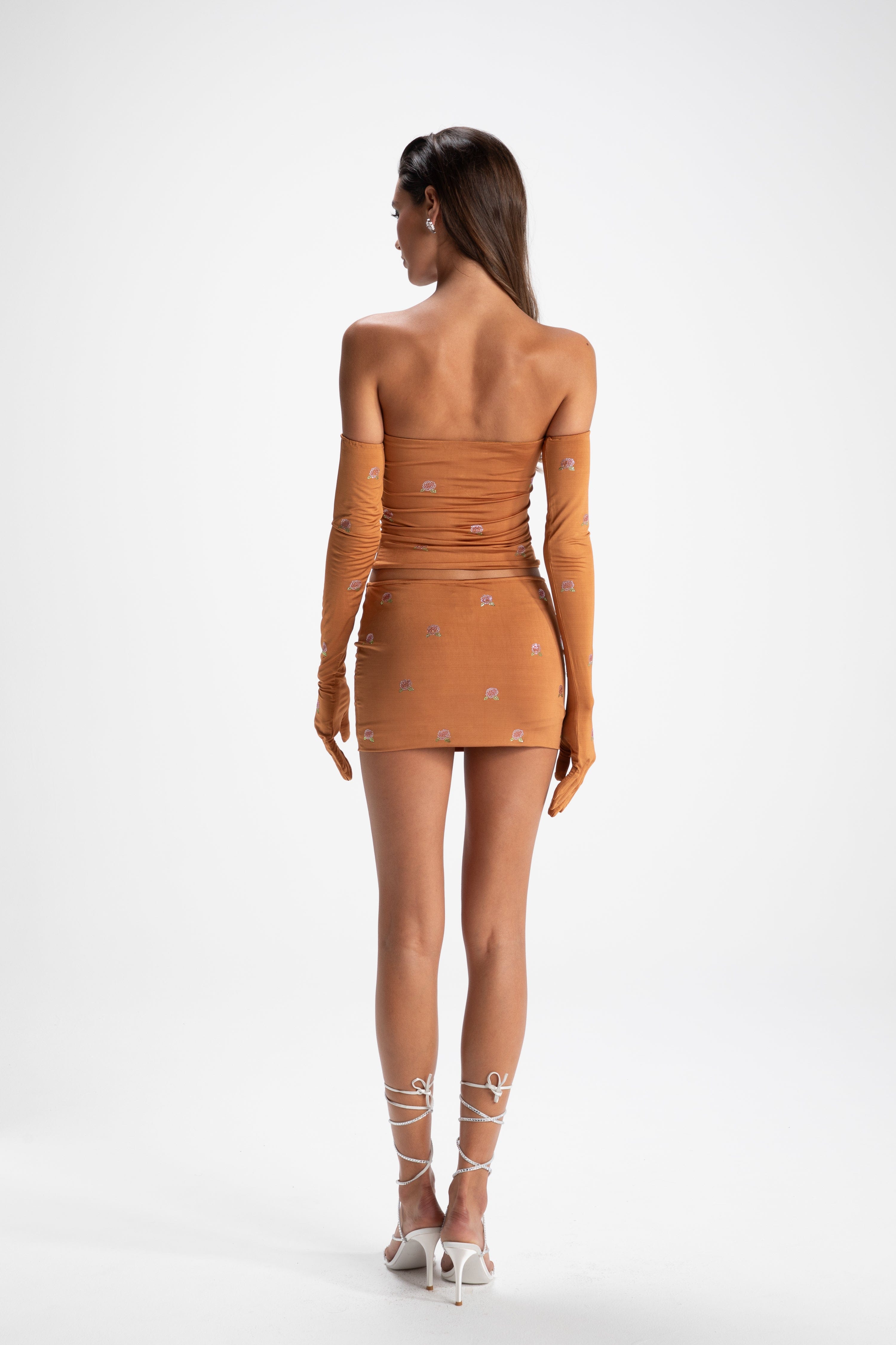 Rosana Embroidered Skirt (Brown) (Final Sale) in Brown made by Nana Jacqueline