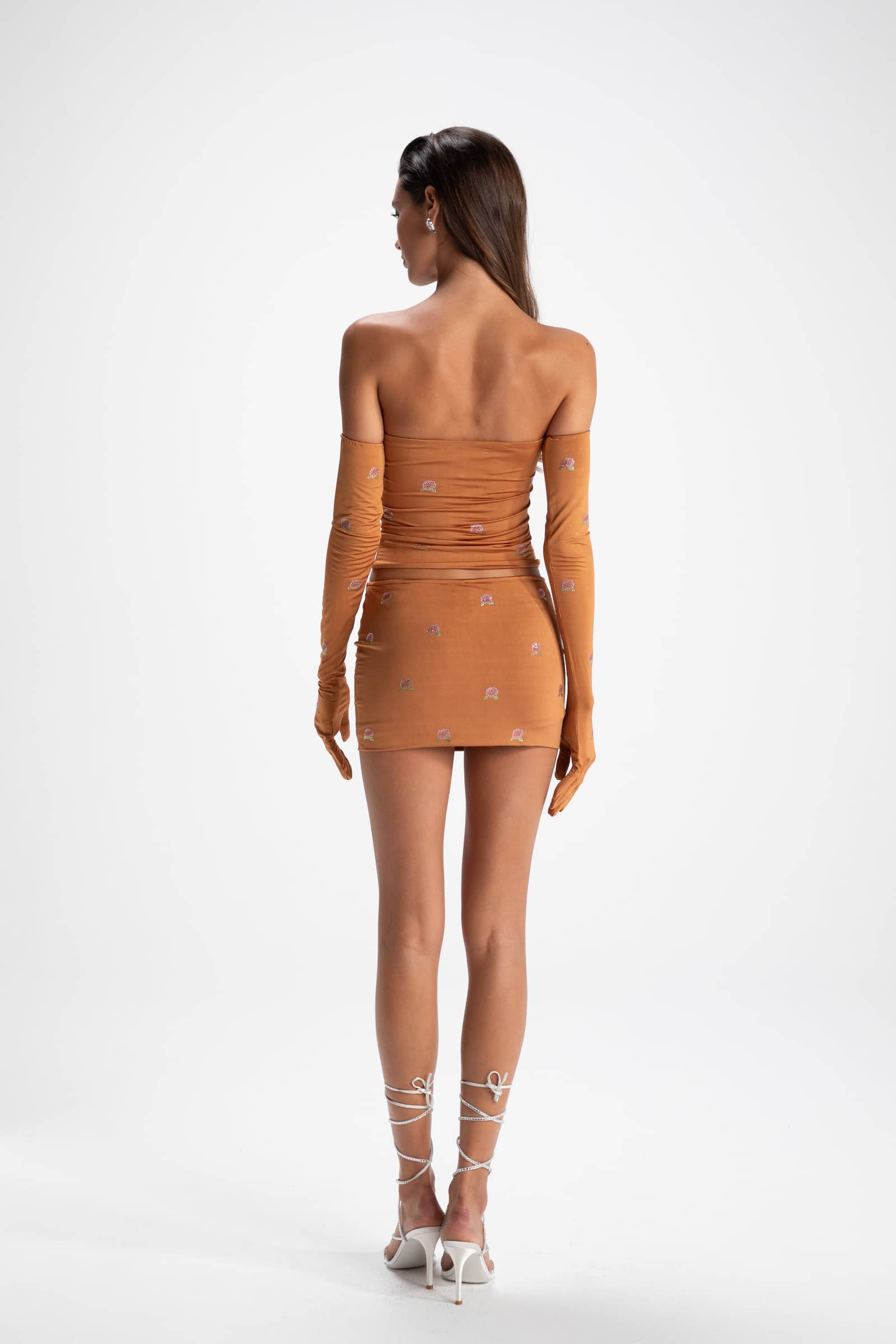 Rosana Embroidered Skirt (Brown) (Final Sale) in Brown made by Nana Jacqueline