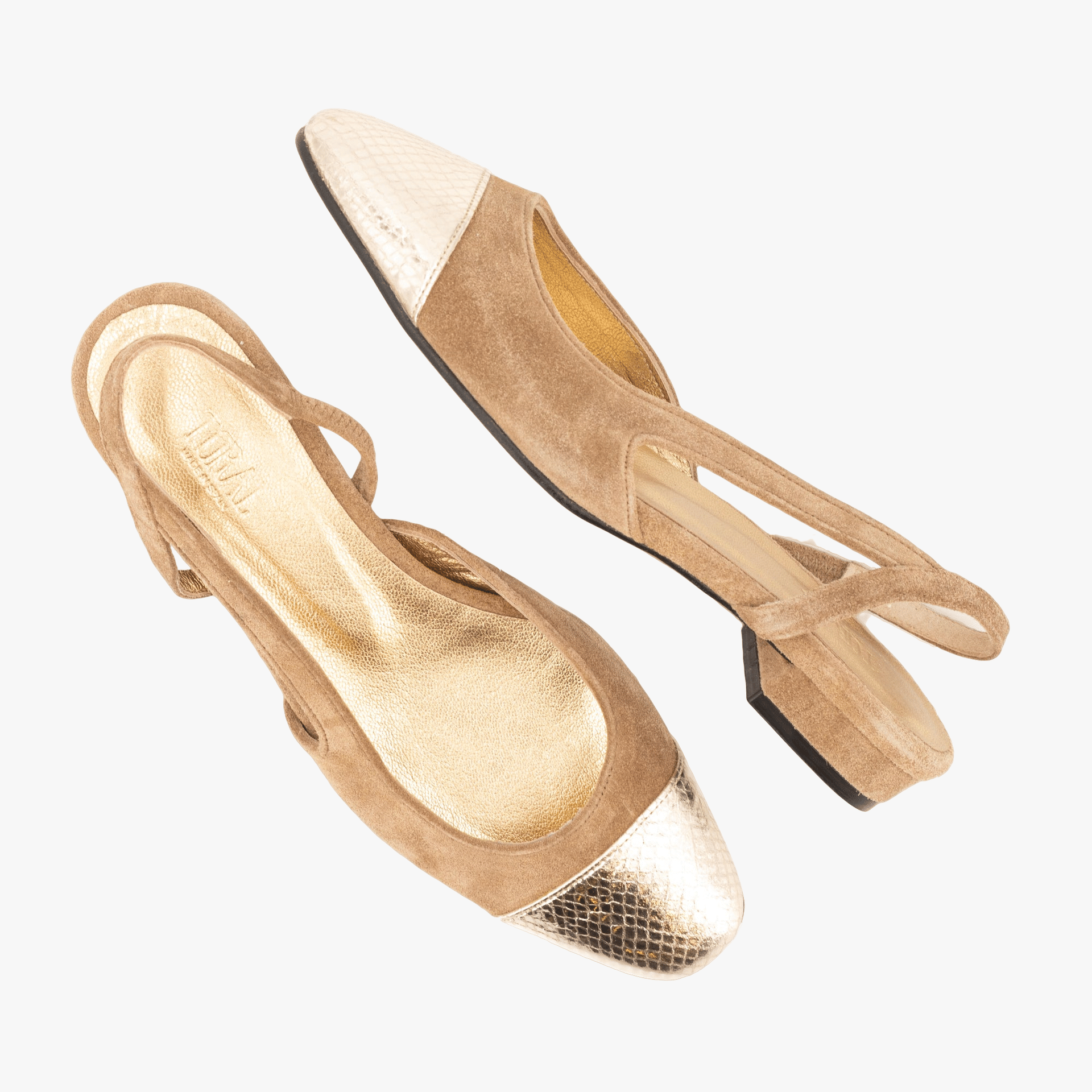 LUISA BROWN SUEDE BALLERINAS made by Toral