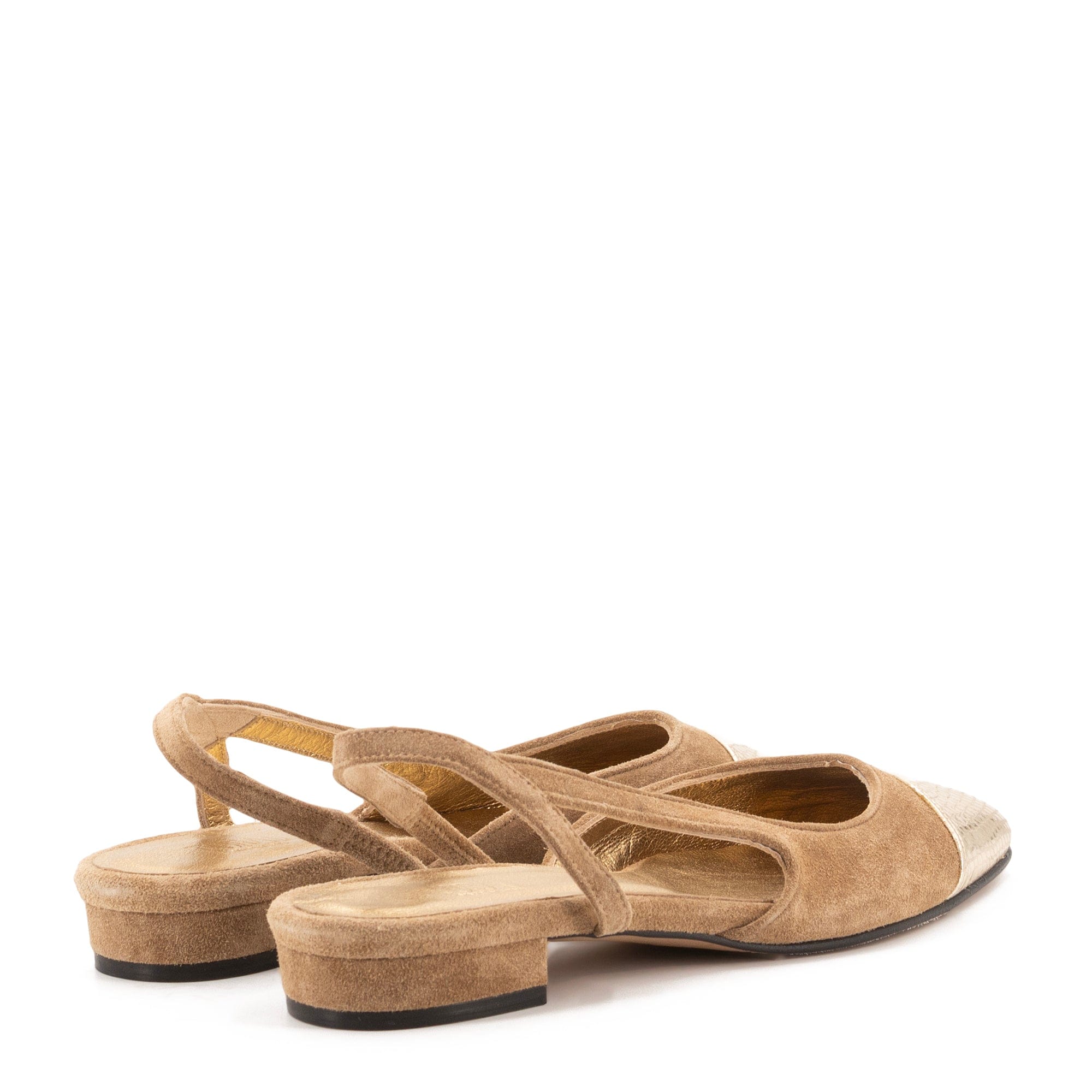 LUISA BROWN SUEDE BALLERINAS made by Toral