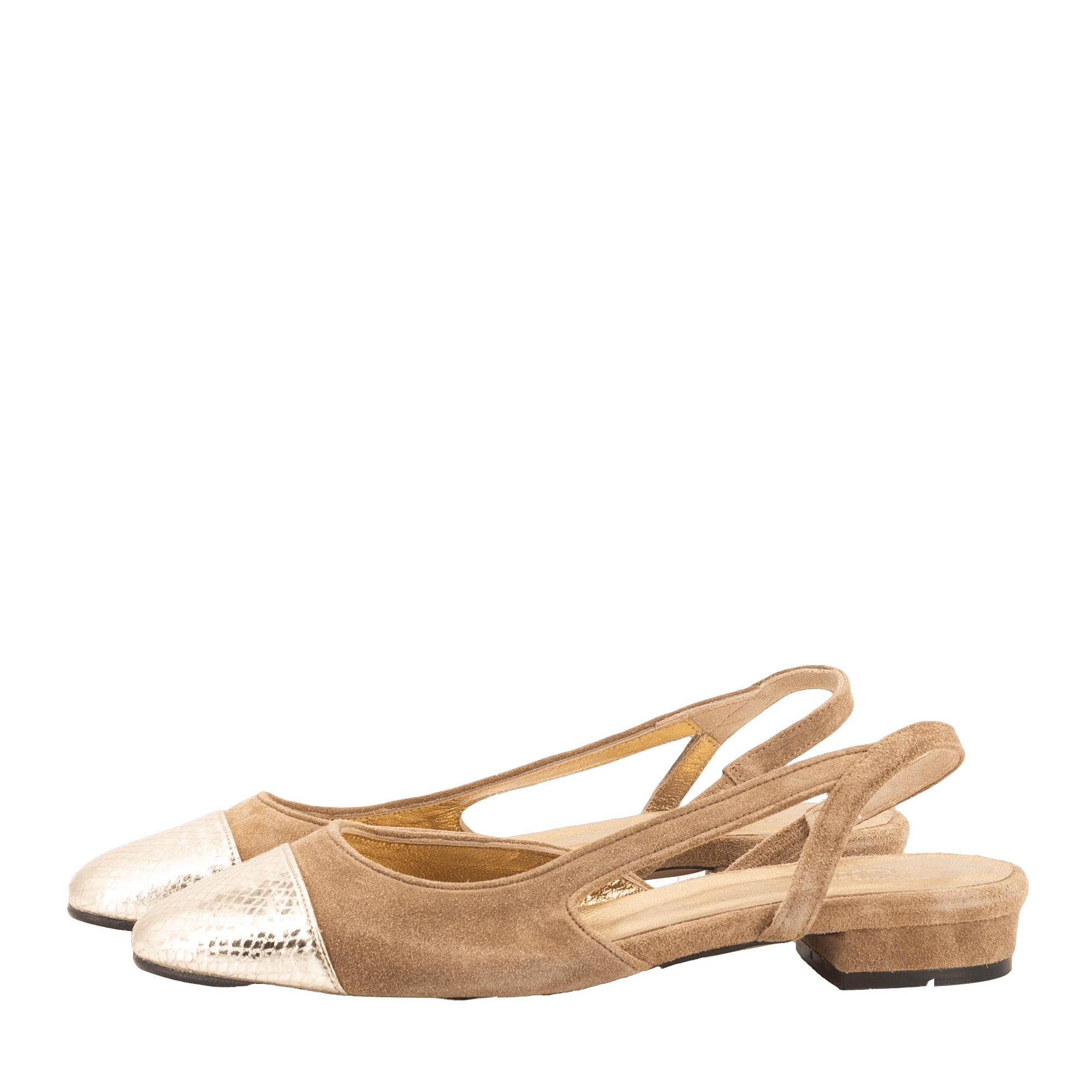 LUISA BROWN SUEDE BALLERINAS made by Toral