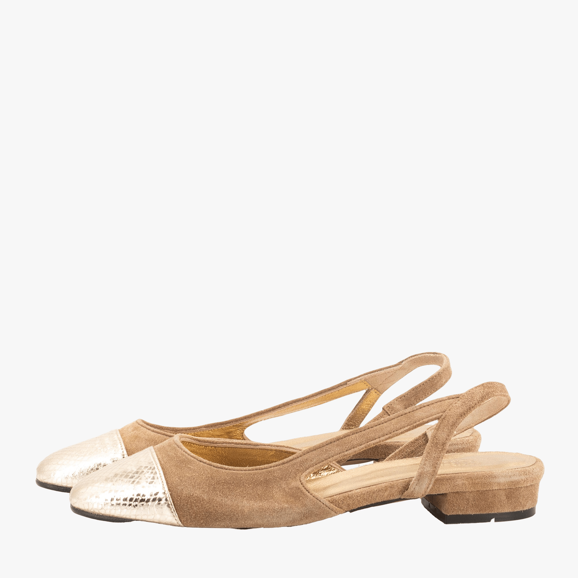 LUISA BROWN SUEDE BALLERINAS made by Toral