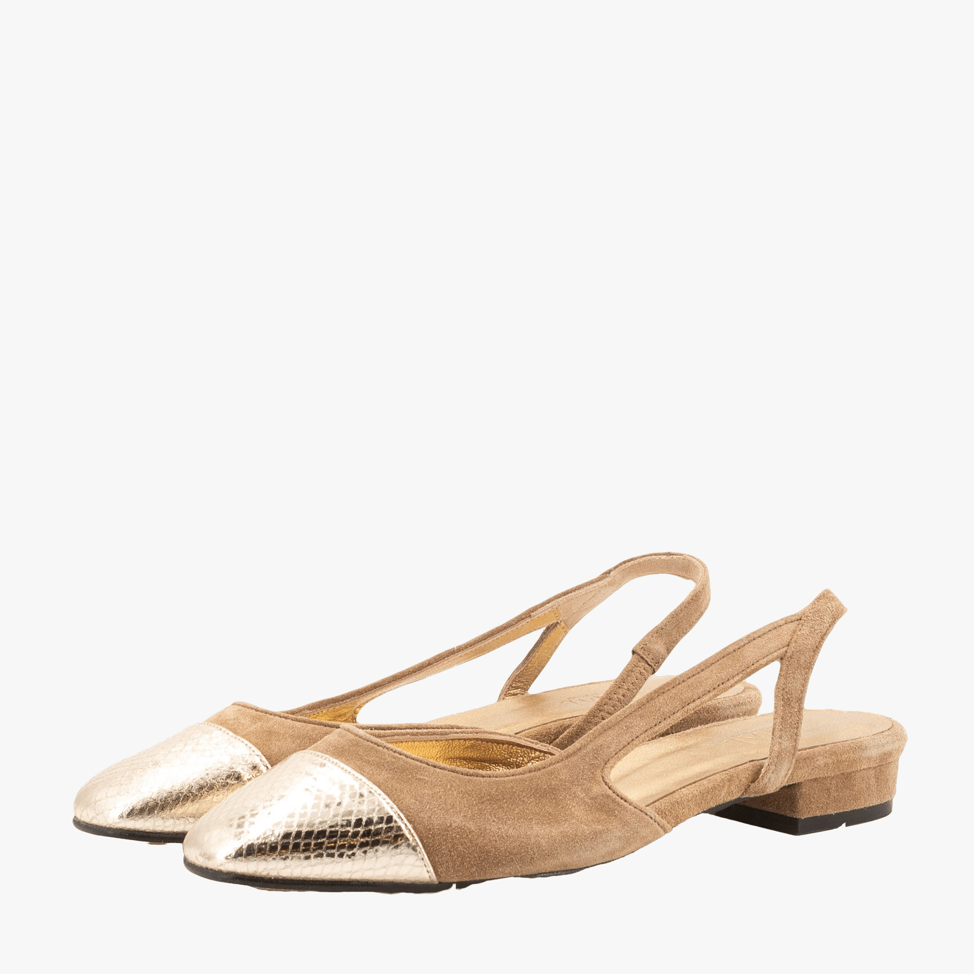 LUISA BROWN SUEDE BALLERINAS made by Toral