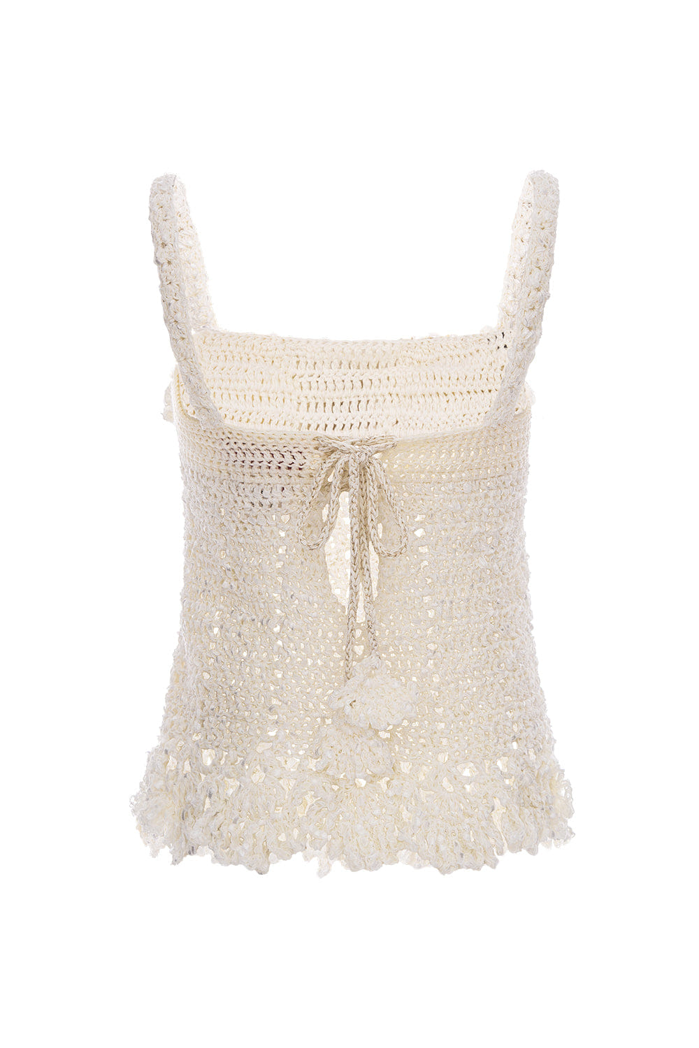 Chrysanthemum White Handmade Crochet Top made by ANDREEVA