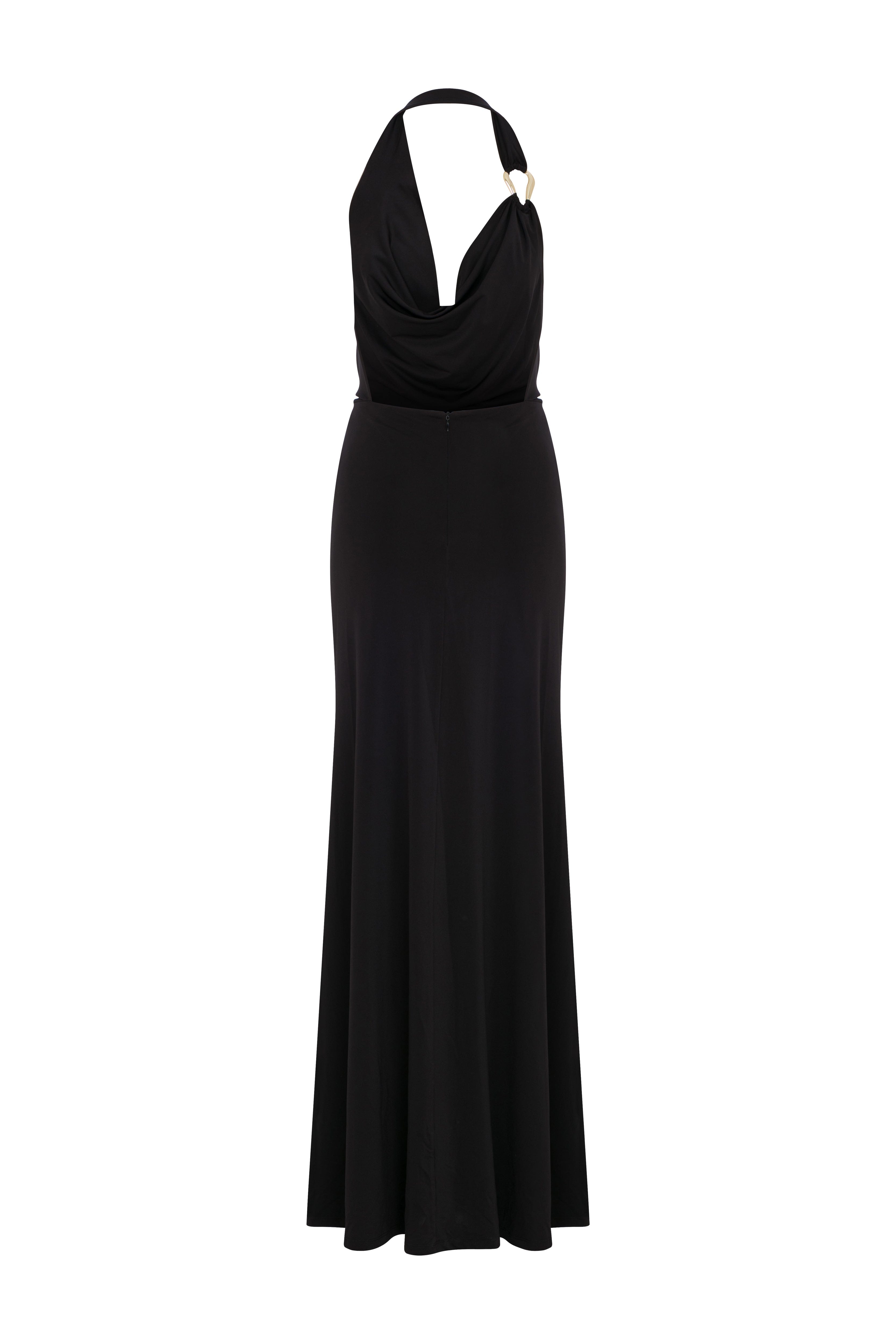 Dakota Long Jersey Dress In Black made by Nazli Ceren