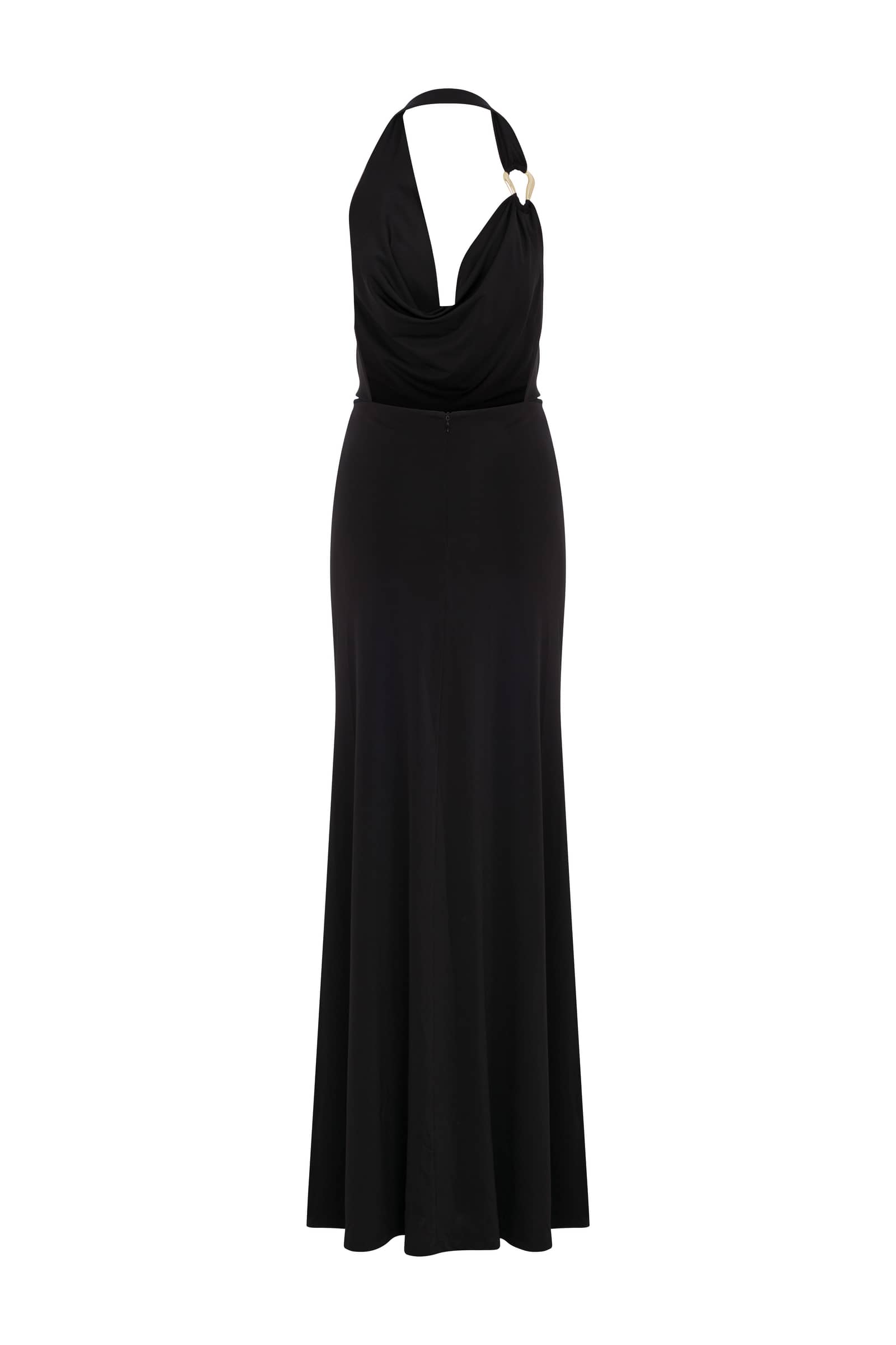 Dakota Long Jersey Dress In Black made by Nazli Ceren