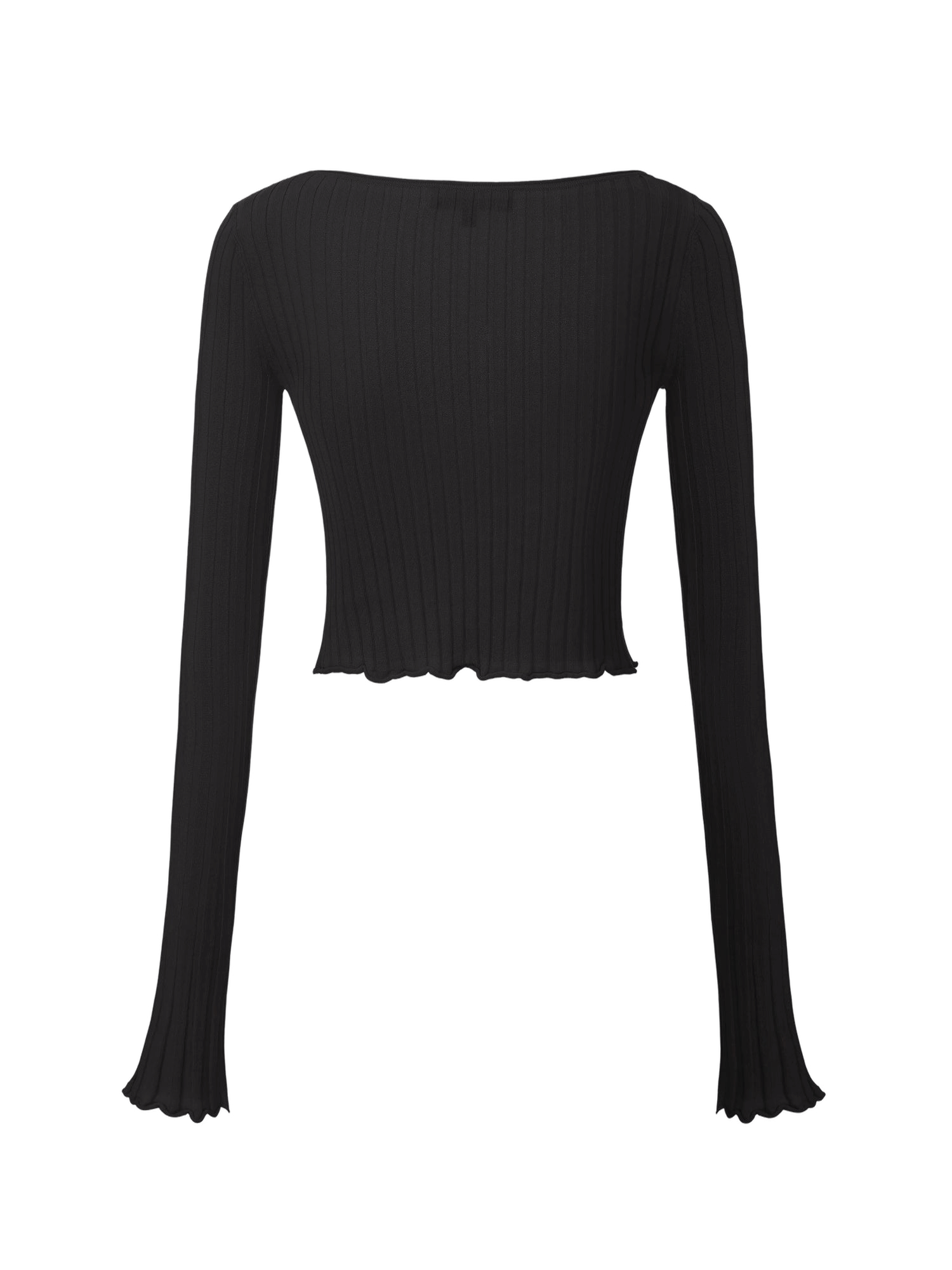 Jane Cropped Ribbed Black Knit Cardigan made by Nana Jacqueline