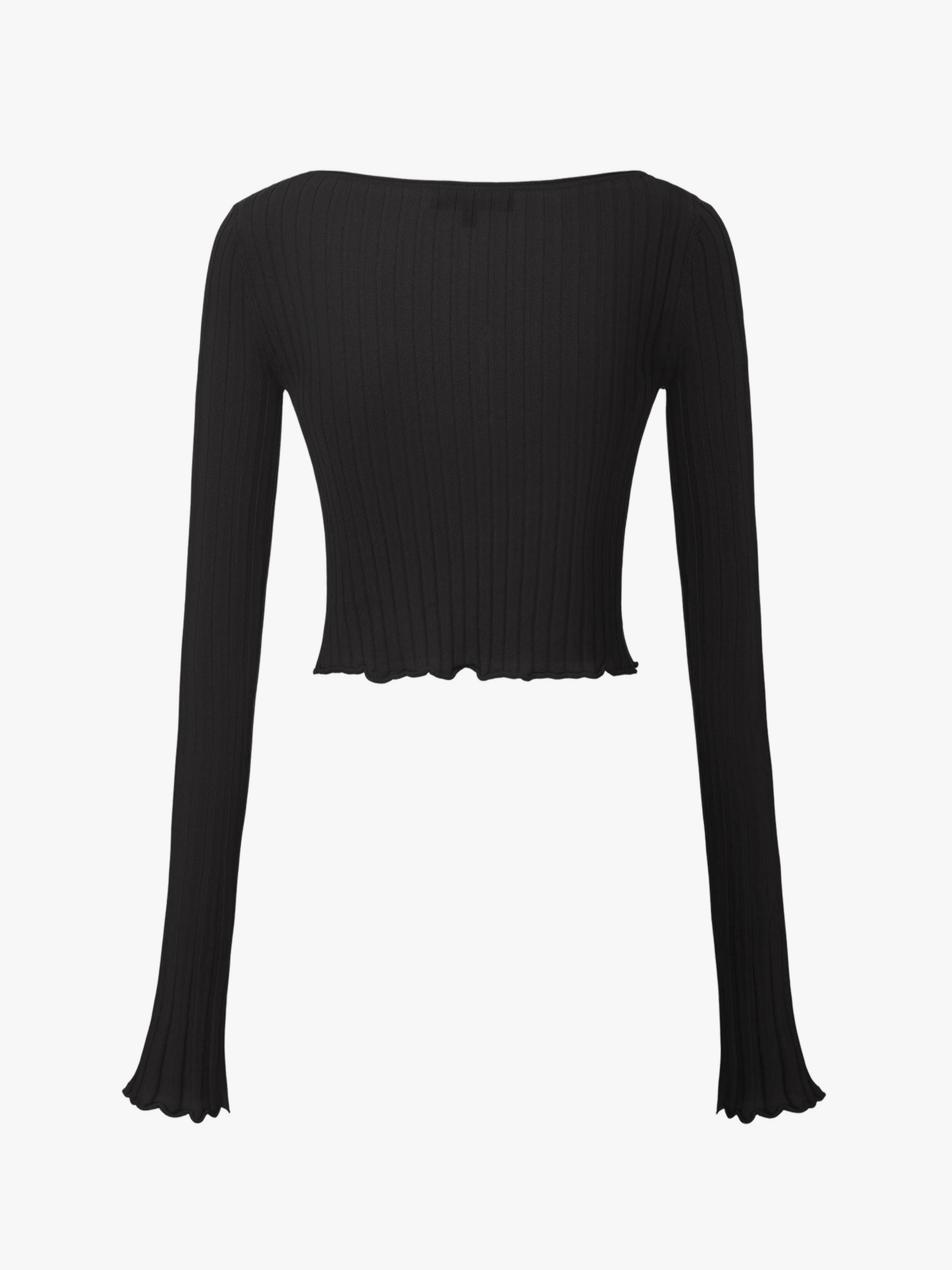 Jane Cropped Ribbed Black Knit Cardigan made by Nana Jacqueline