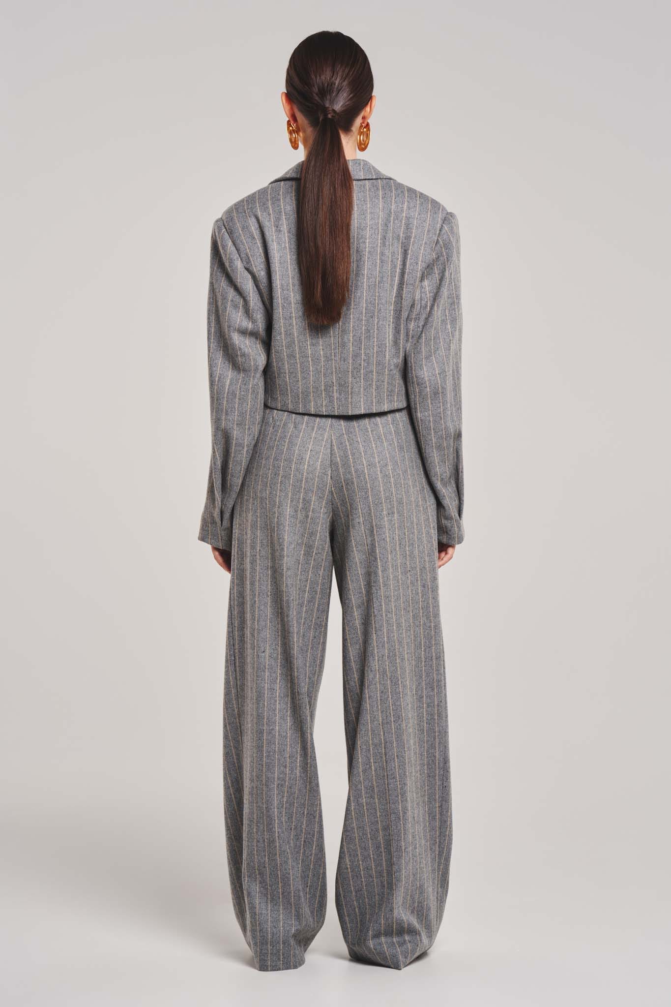 SHORT STRIPED JACKET made by BENU Studio