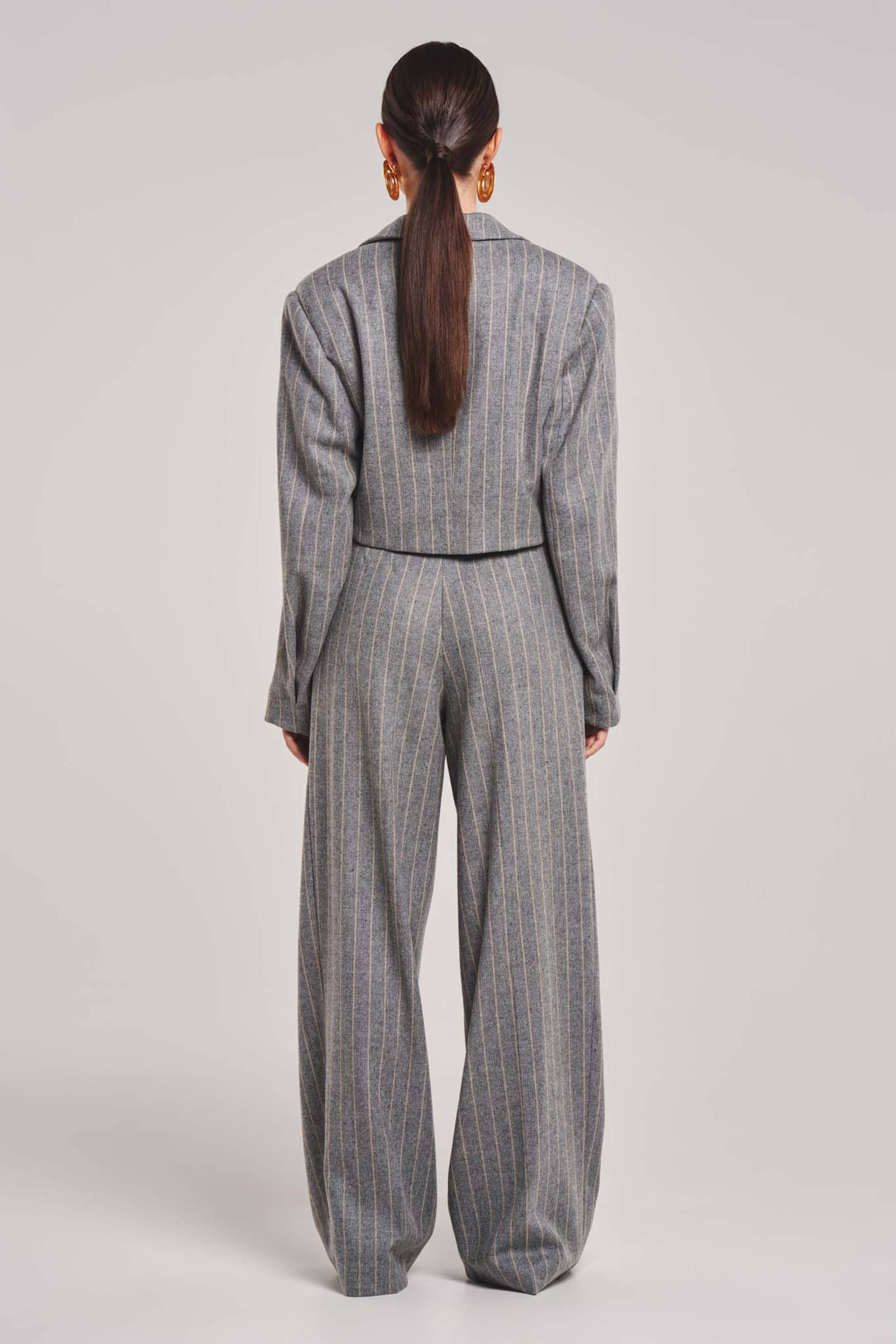 SHORT STRIPED JACKET made by BENU Studio