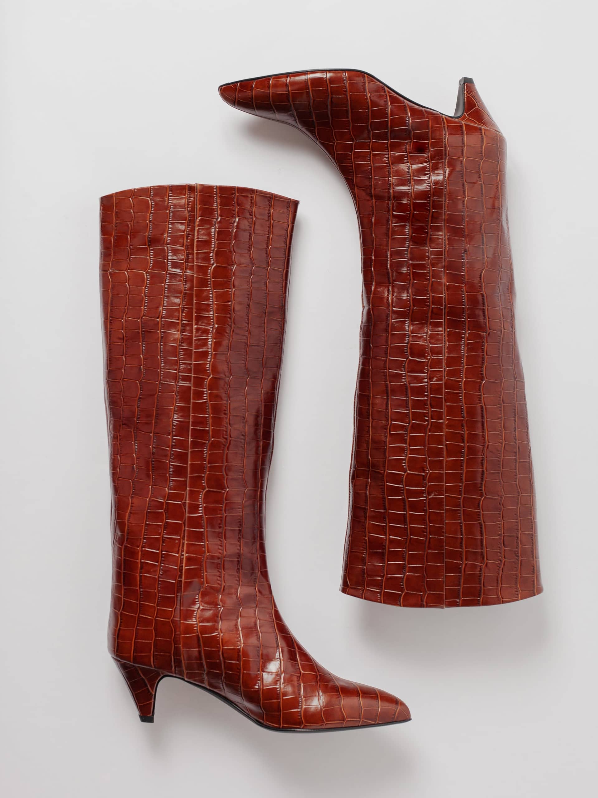 THE VANESSA TALL UMBER CROC made by Blankens