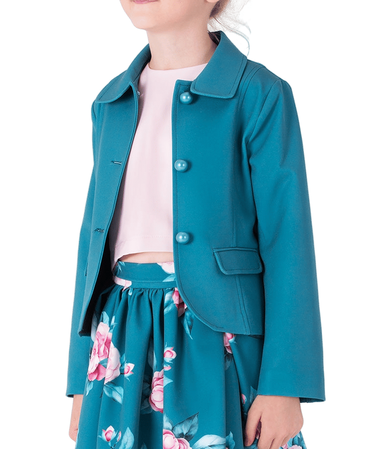 Classic Buttoned Girls Jacket made by Mama Luma