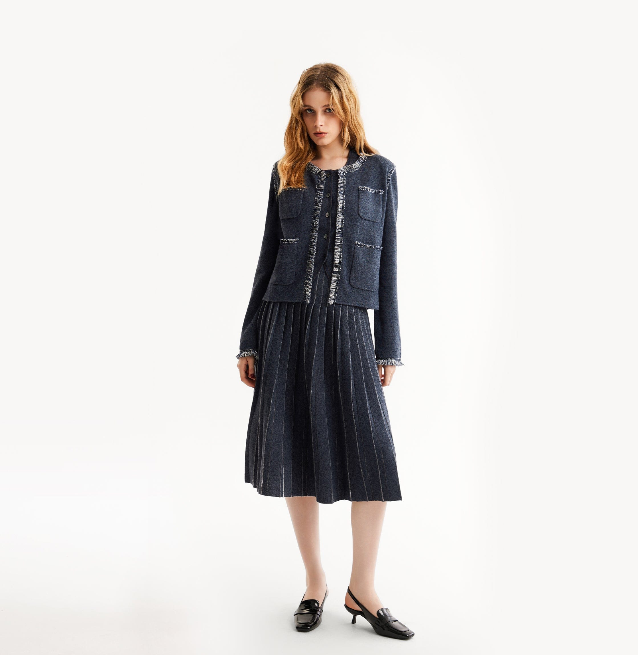 DENIM TRIM CARDIGAN made by CRUSH Collection