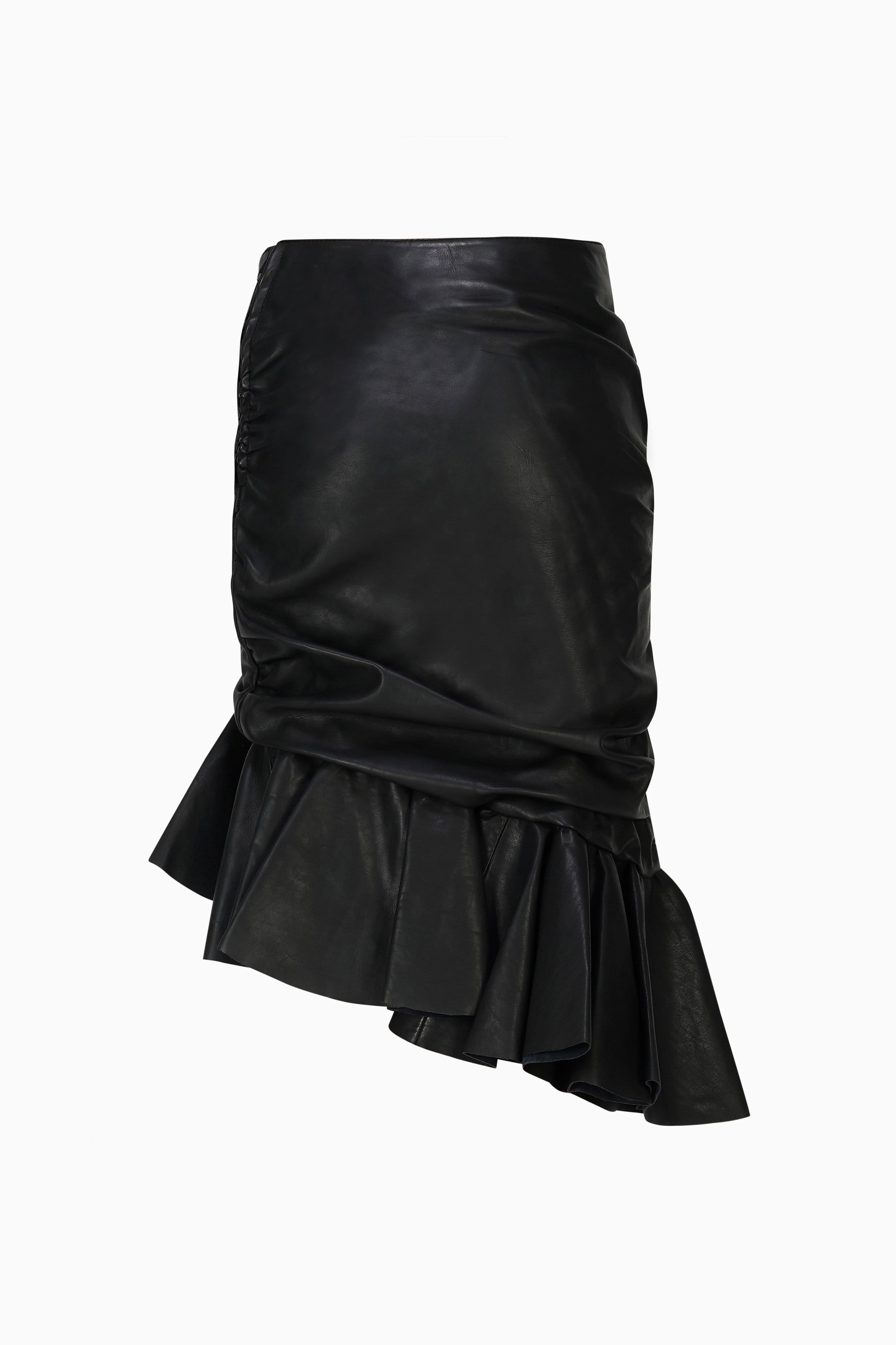 Asymmetric Leather Skirt made by Szabo Sihag