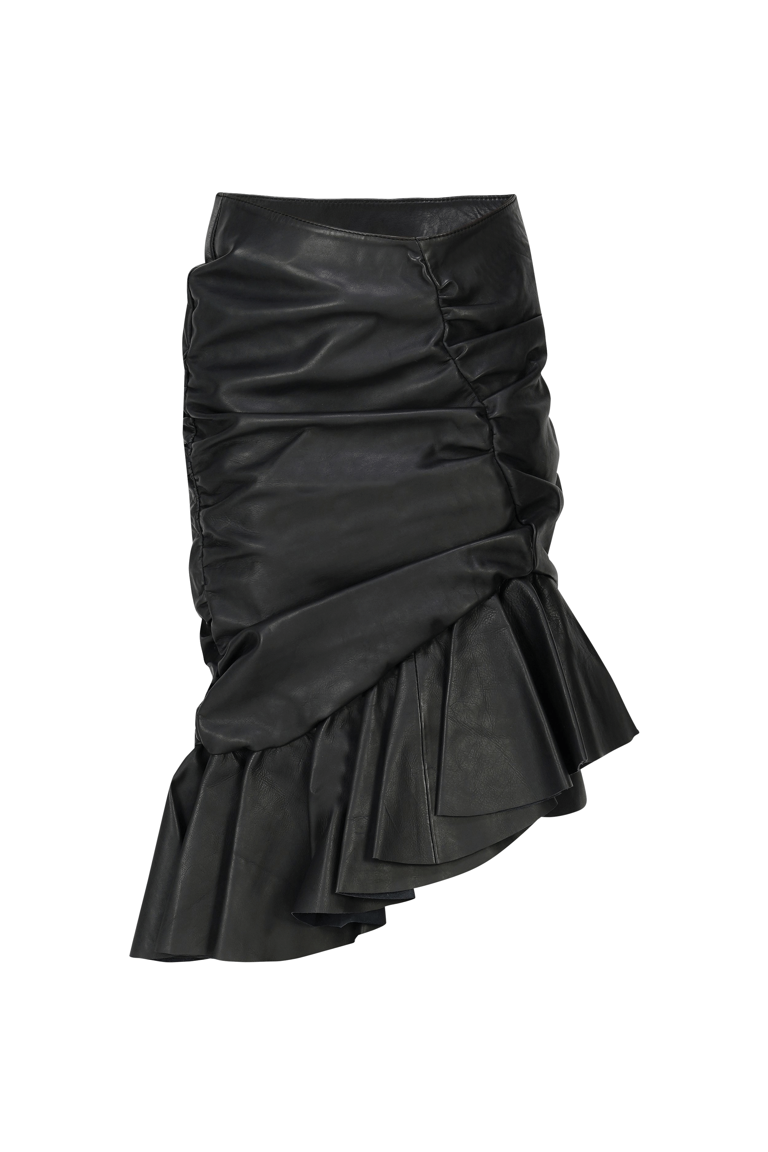 Asymmetric Leather Skirt made by Szabo Sihag