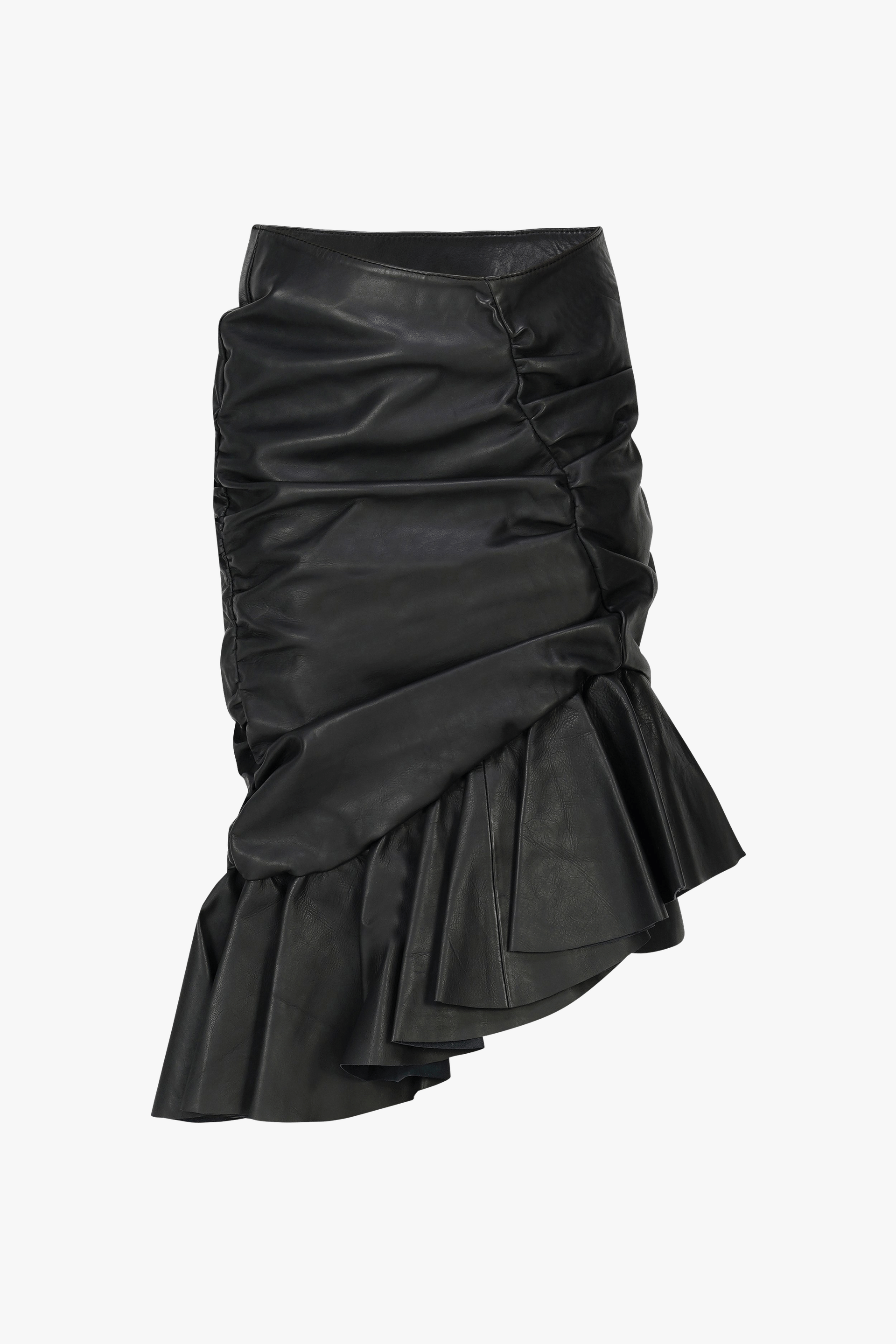 Asymmetric Leather Skirt made by Szabo Sihag