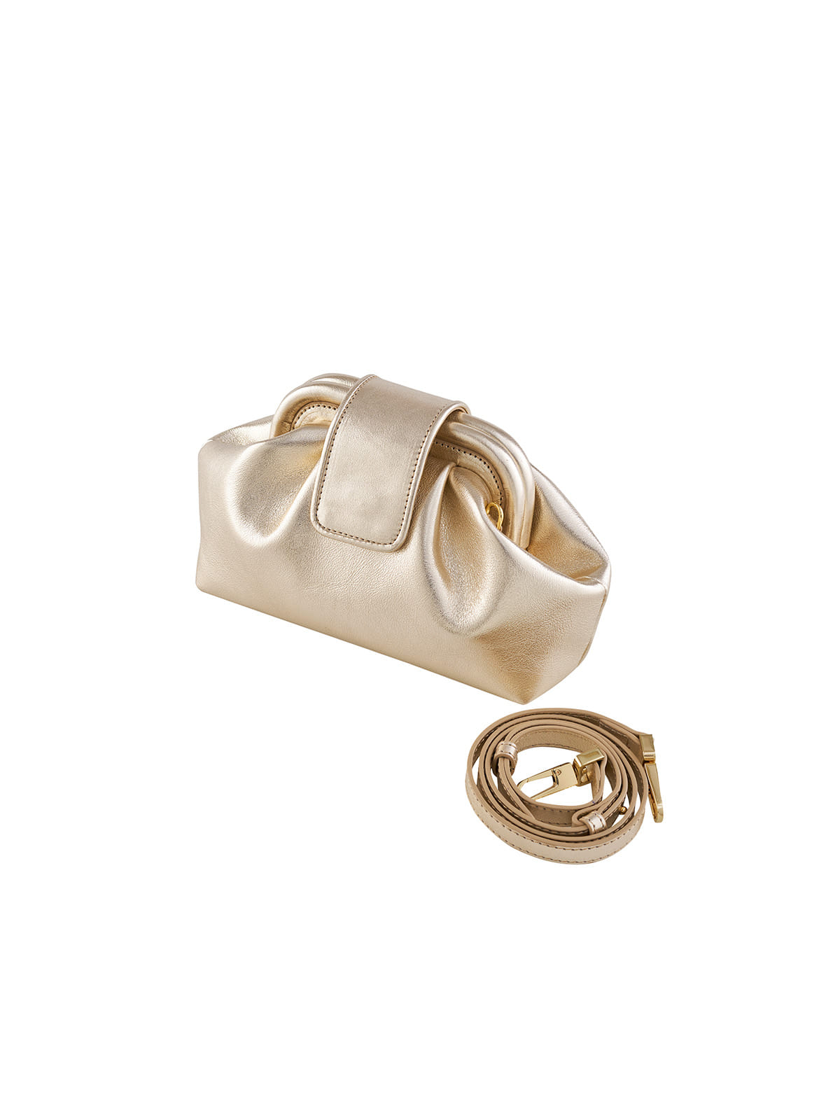 Teresa Mini Metalik Altın in Gold made by Maven Bag