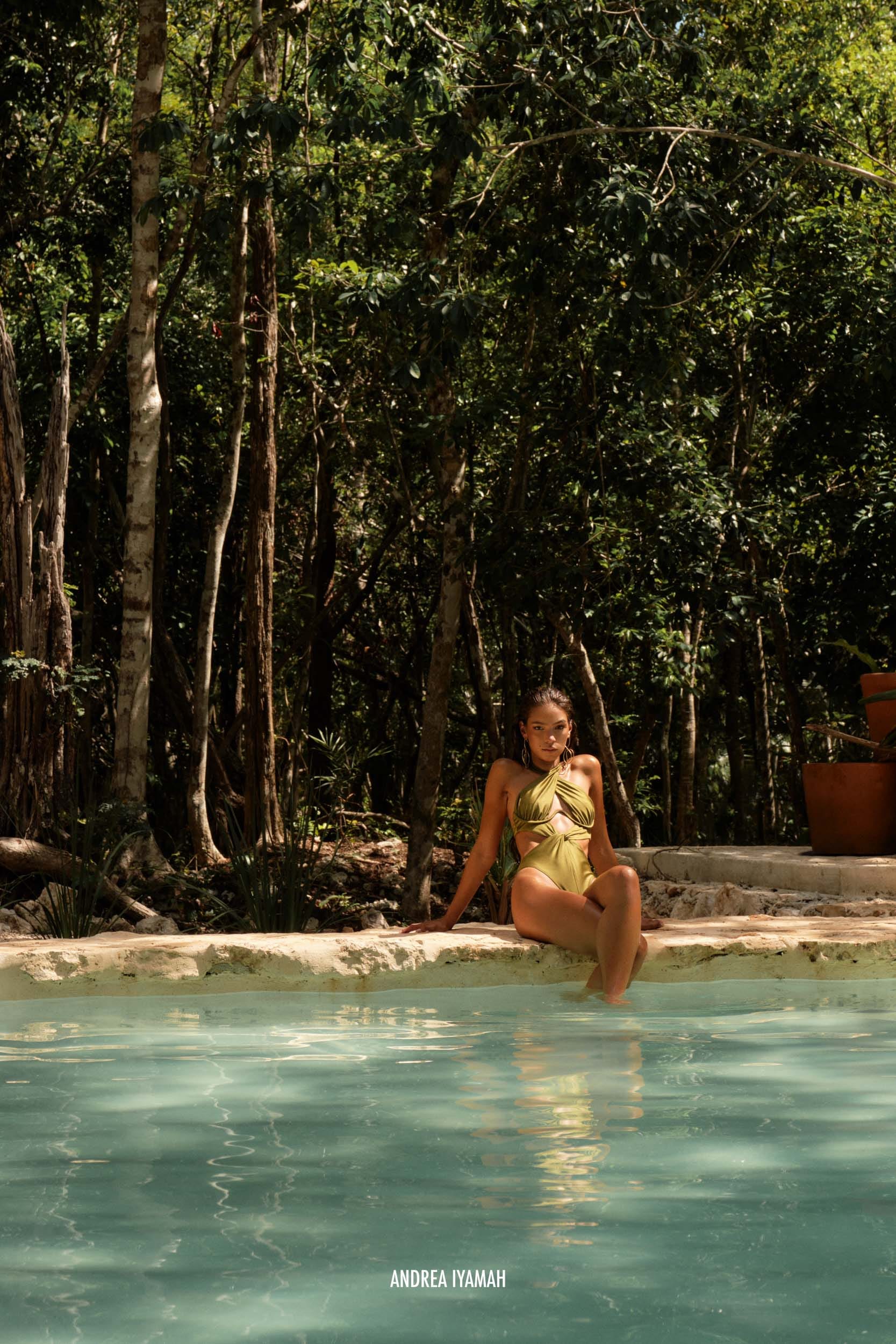 NAYO ONE PIECE SWIMSUIT - EMERALD made by Andrea Iyamah