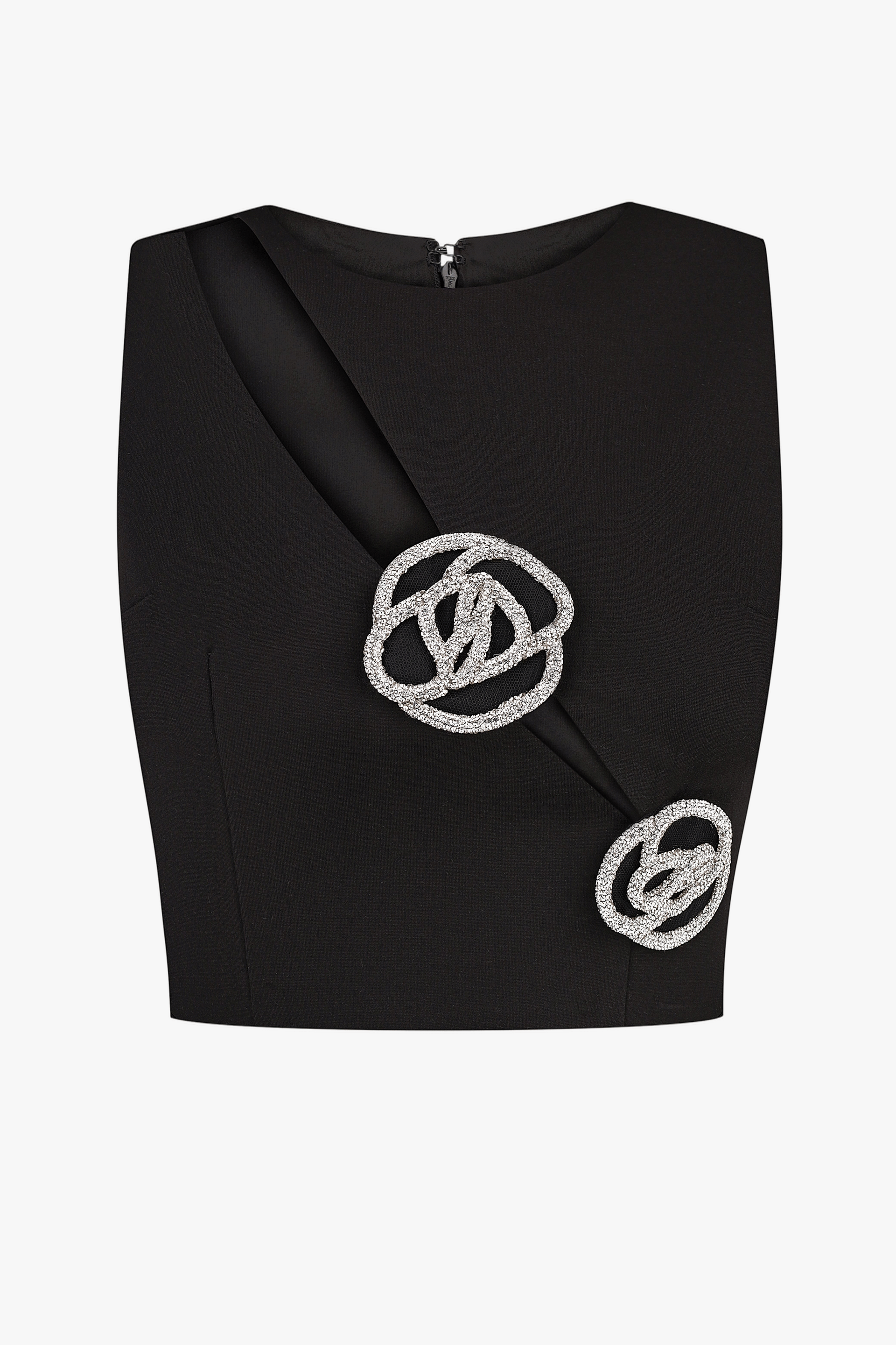 Crystal Rose Embellished Top With Side Cut-Out made by NDS The Label