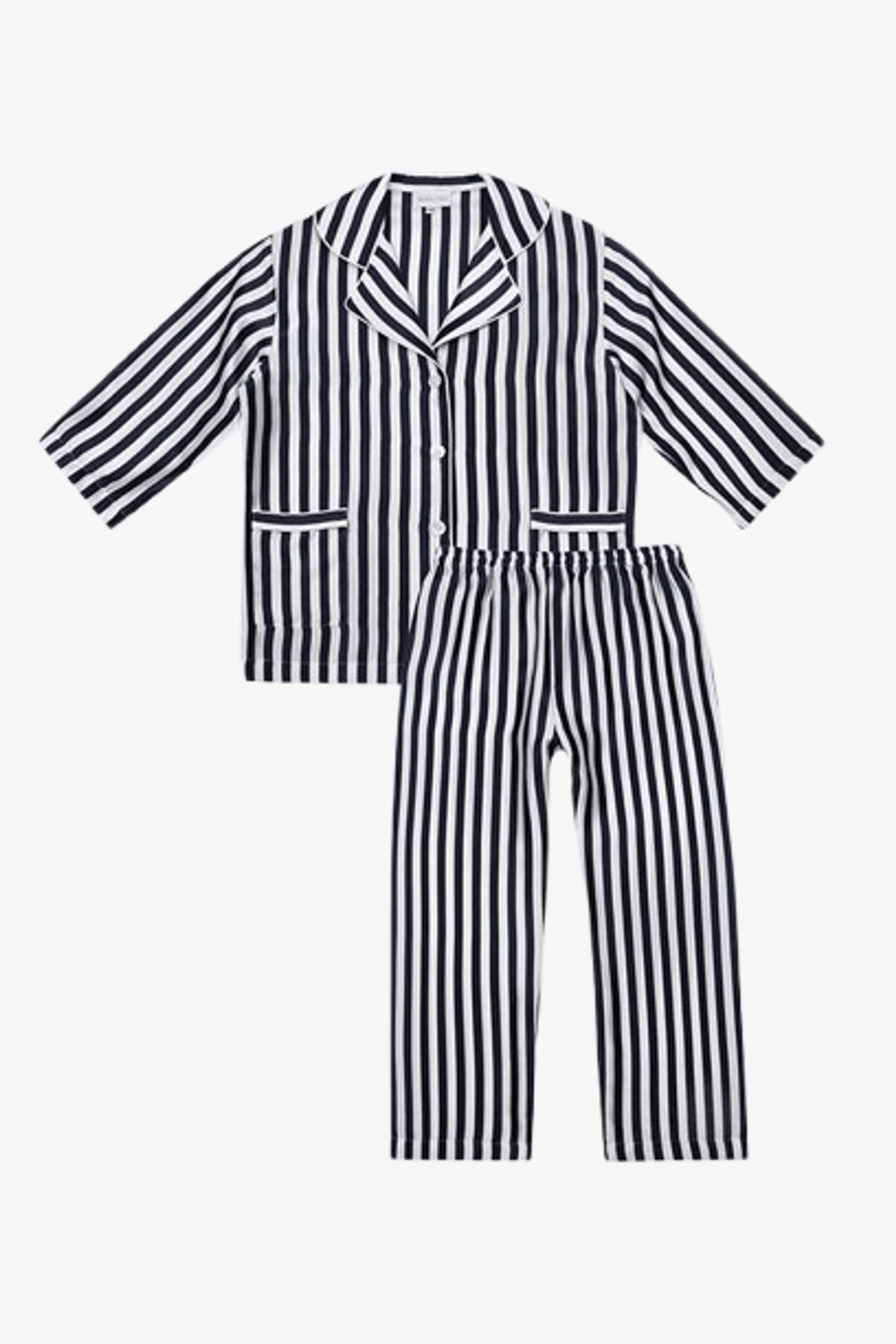 Stripe Kid's Pajama Set in Cobalt Blue made by MANITO
