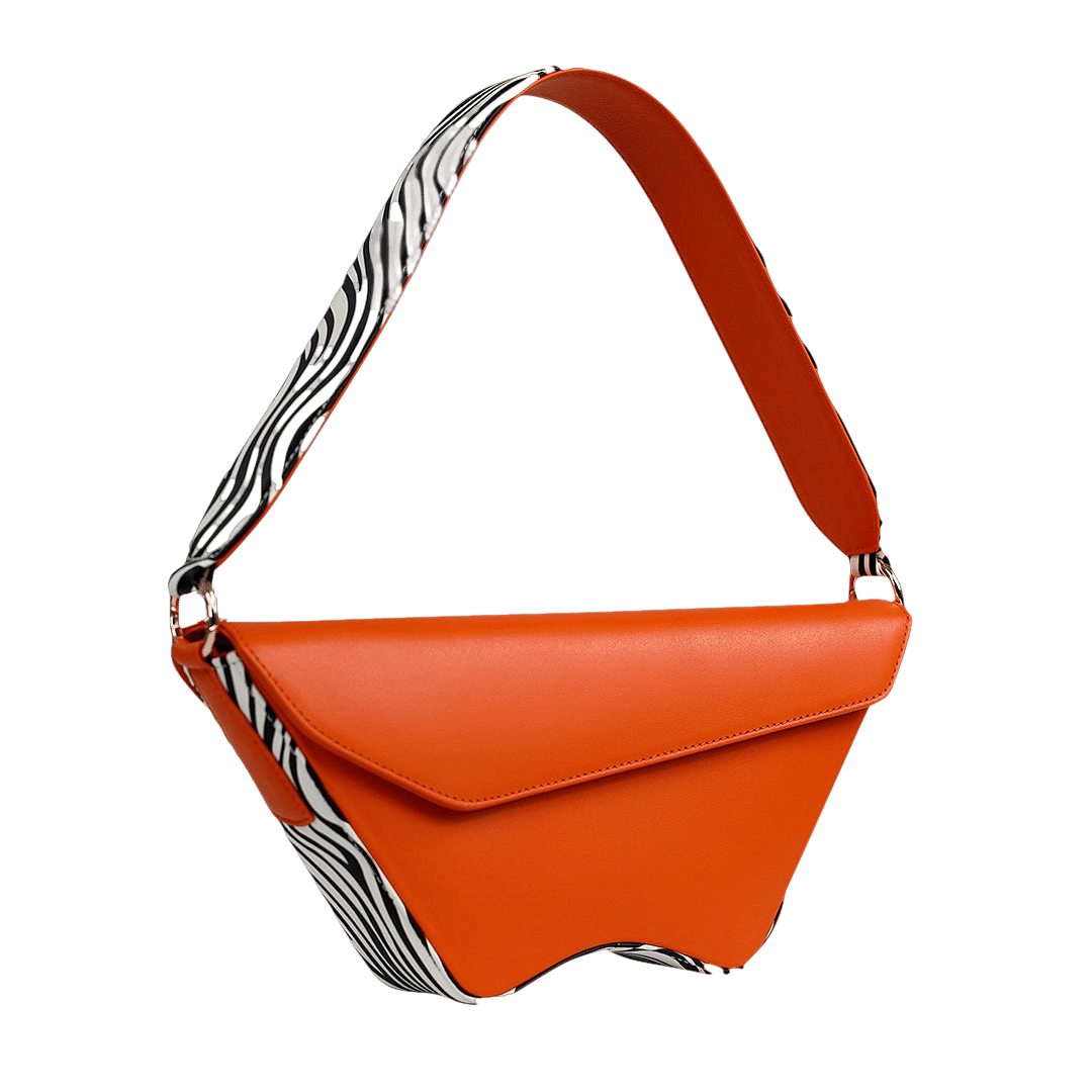 Nadira - Orange x Zebra - Shoulder Bag made by ALIEL
