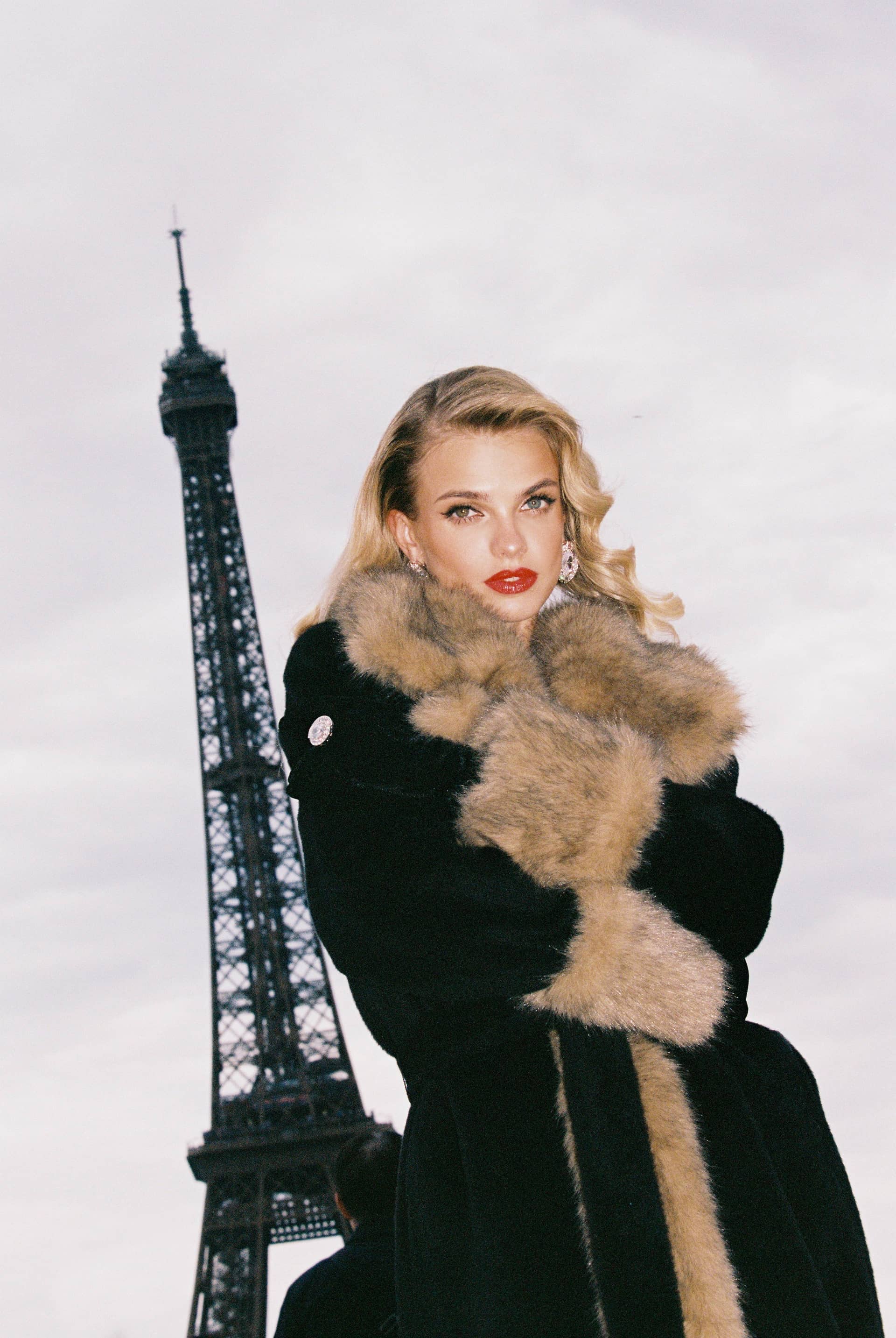 Adriana Faux Fur Coat (Black & Brown) made by Nana Jacqueline