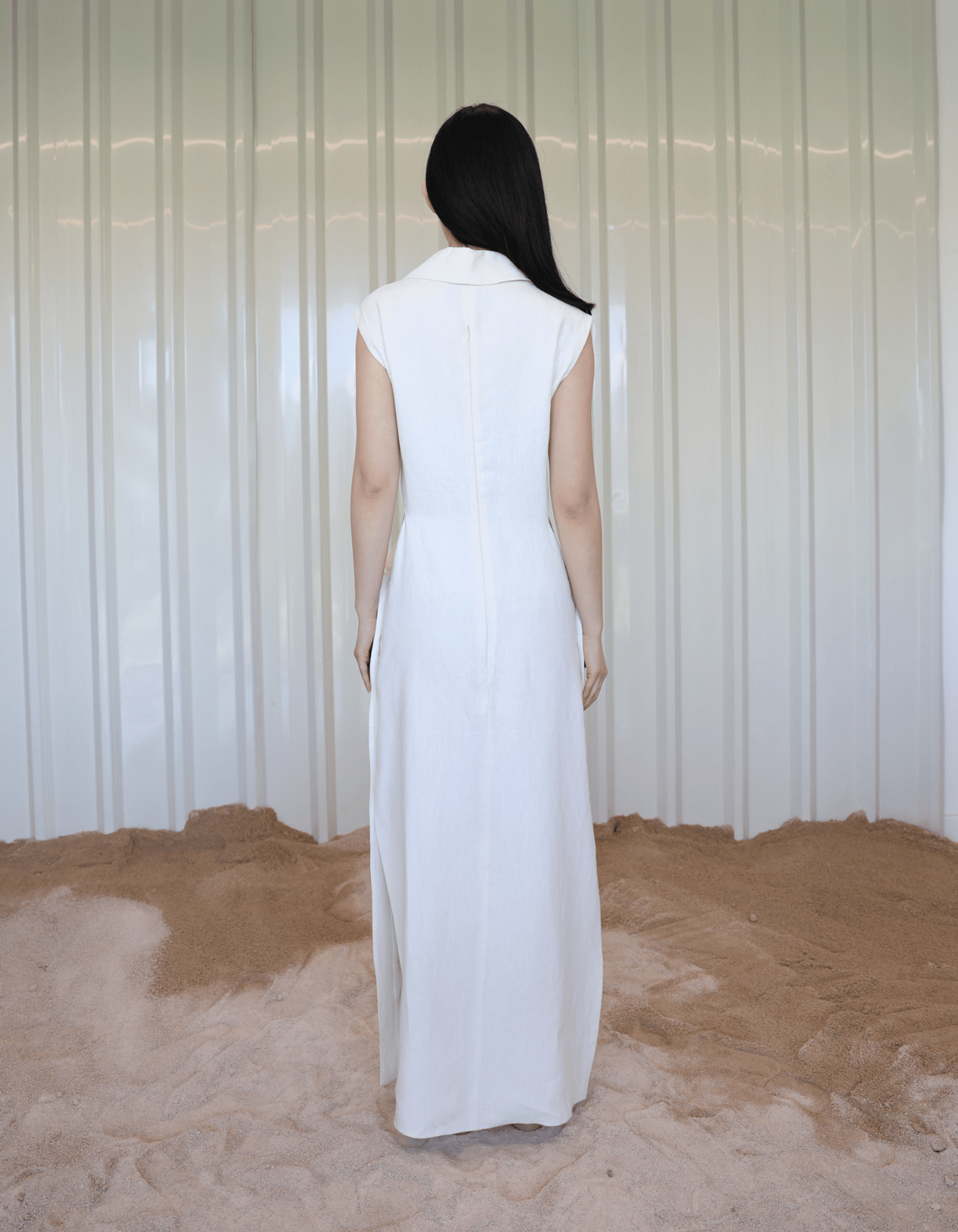 XENIA Linen Midi Dress made by MAET