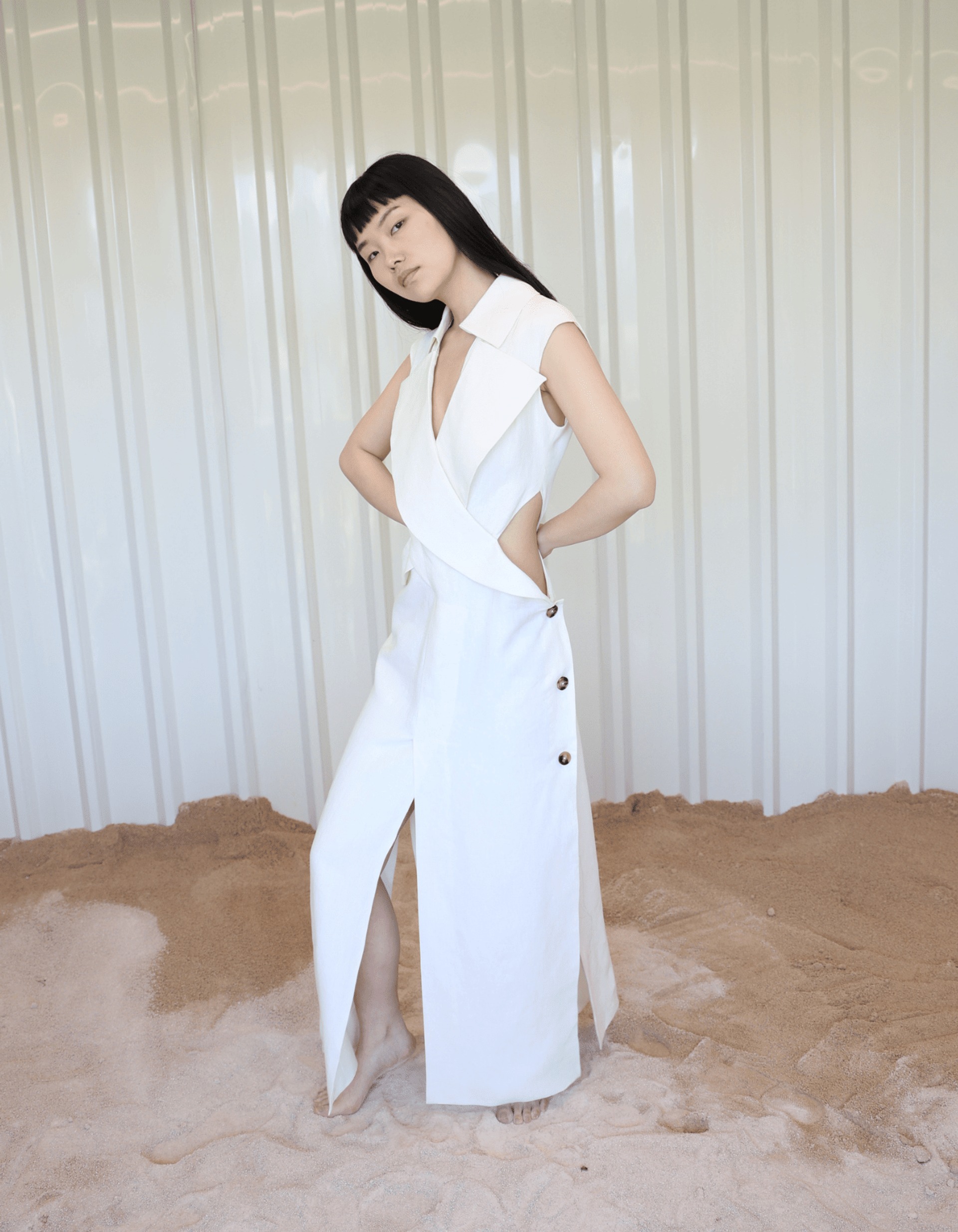 XENIA Linen Midi Dress made by MAET