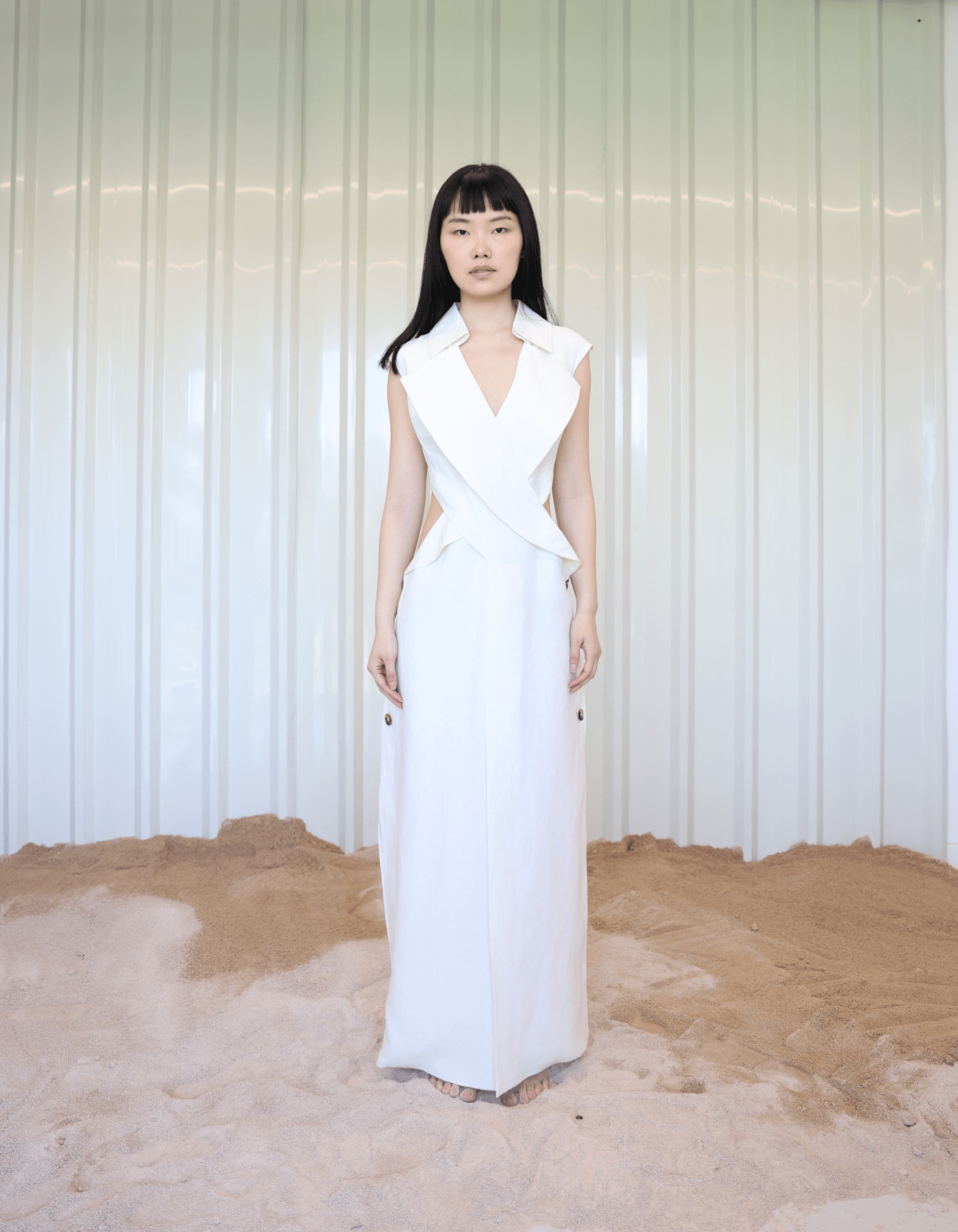 XENIA Linen Midi Dress made by MAET