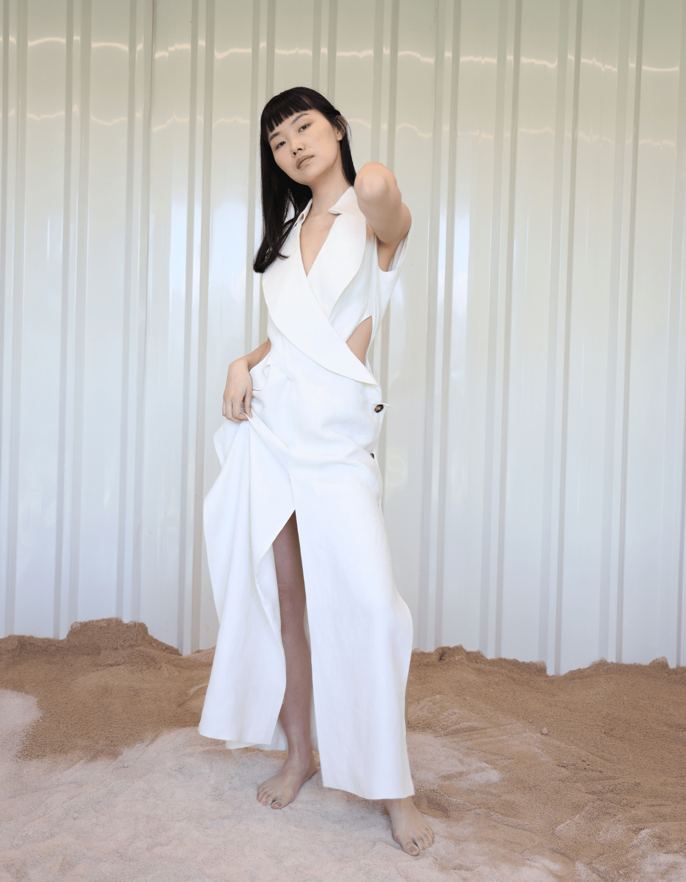 XENIA Linen Midi Dress made by MAET