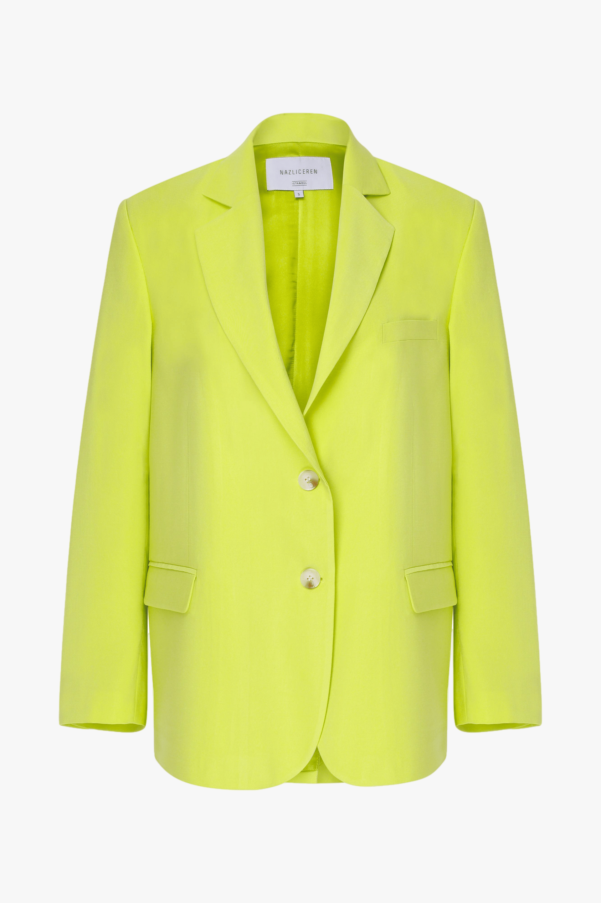 Boxy Oversize Blazer in Lime made by Nazli Ceren