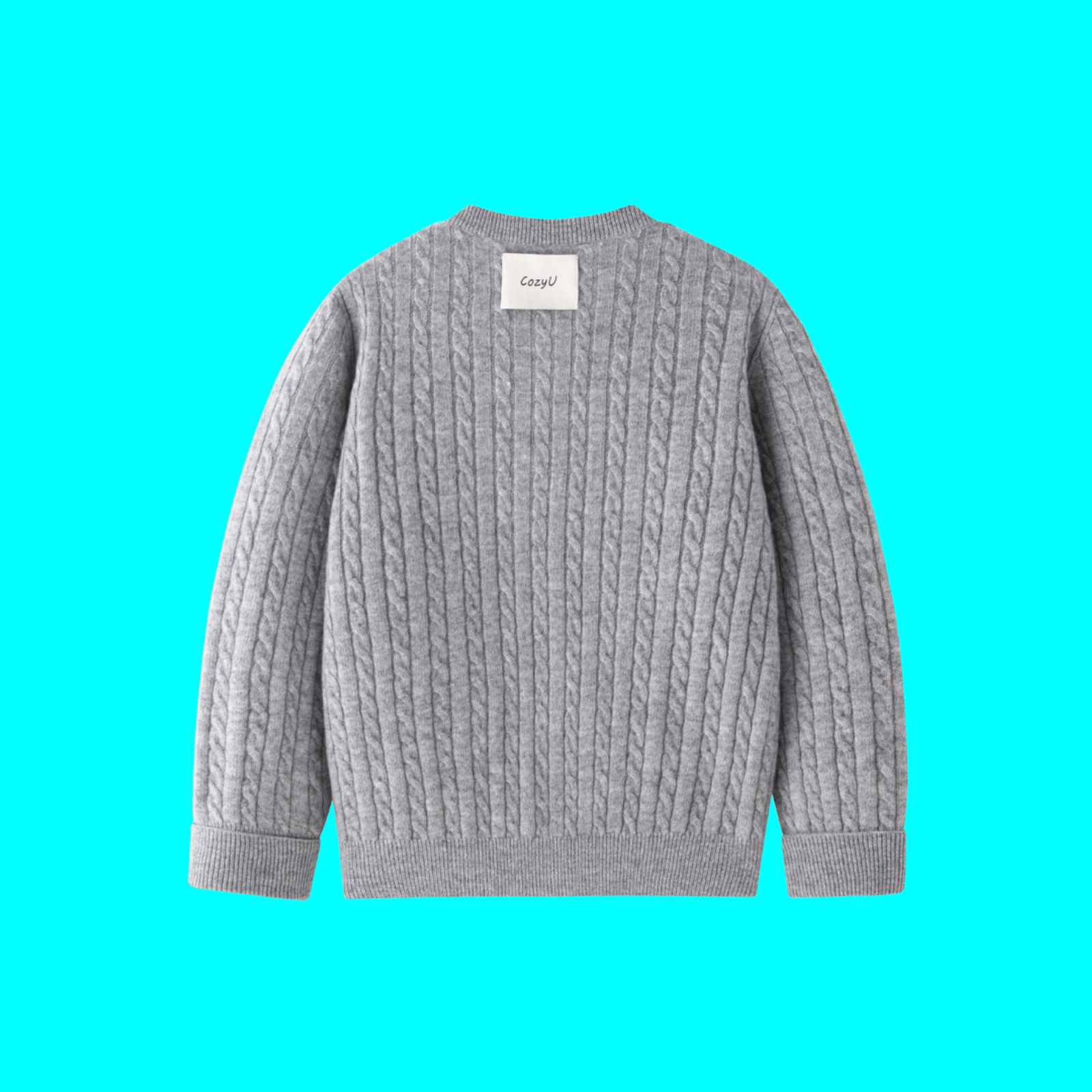 Classic Extra Fine Merino Wool Twist Knit Cardigan | Silver Haze made by CozyU