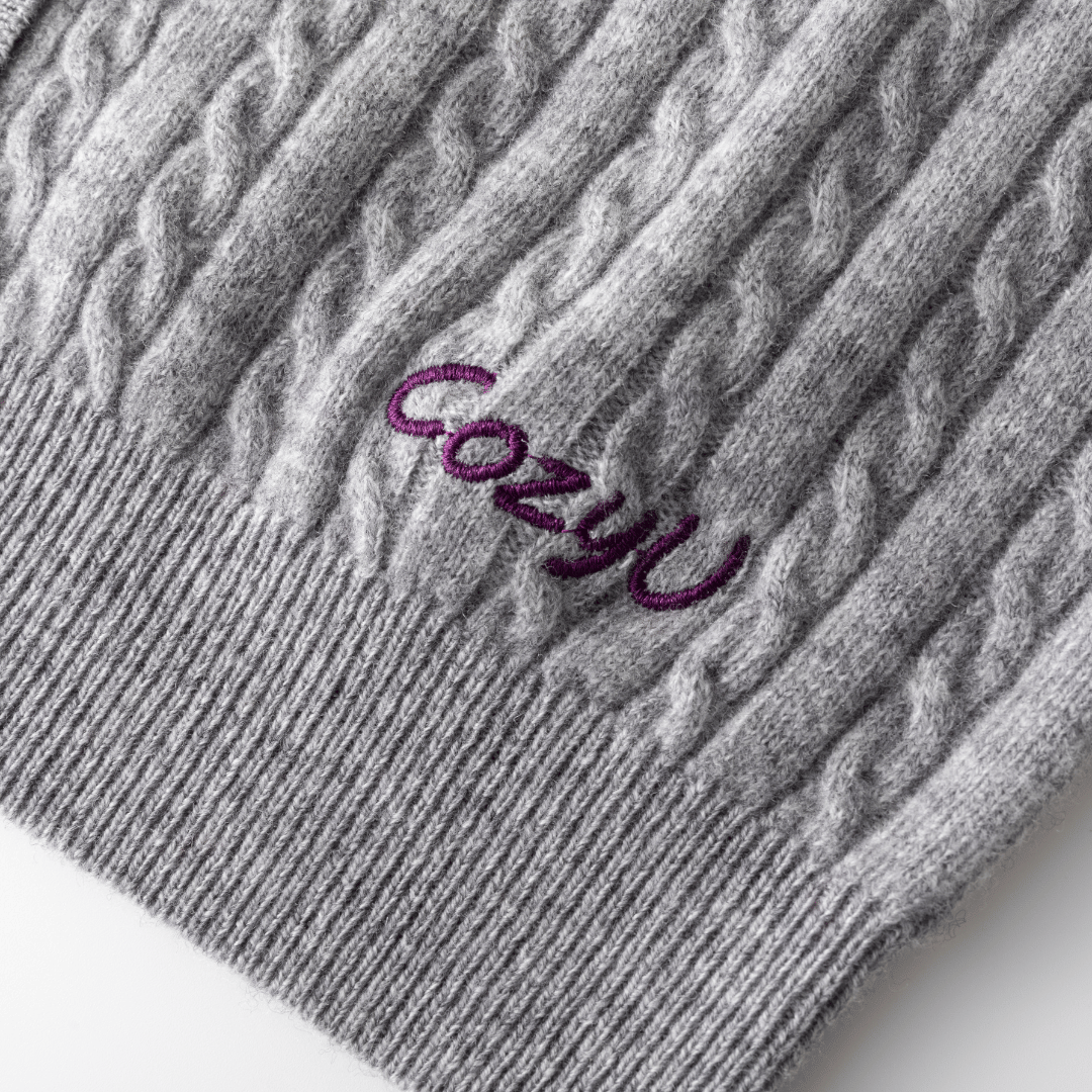 Classic Extra Fine Merino Wool Twist Knit Cardigan | Silver Haze made by CozyU