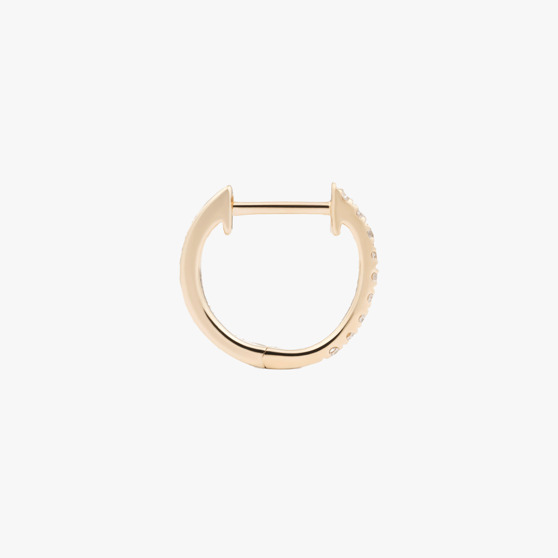 HOOP WHITE DIAMOND & PLAIN YELLOW GOLD - 10MM made by ENNUI