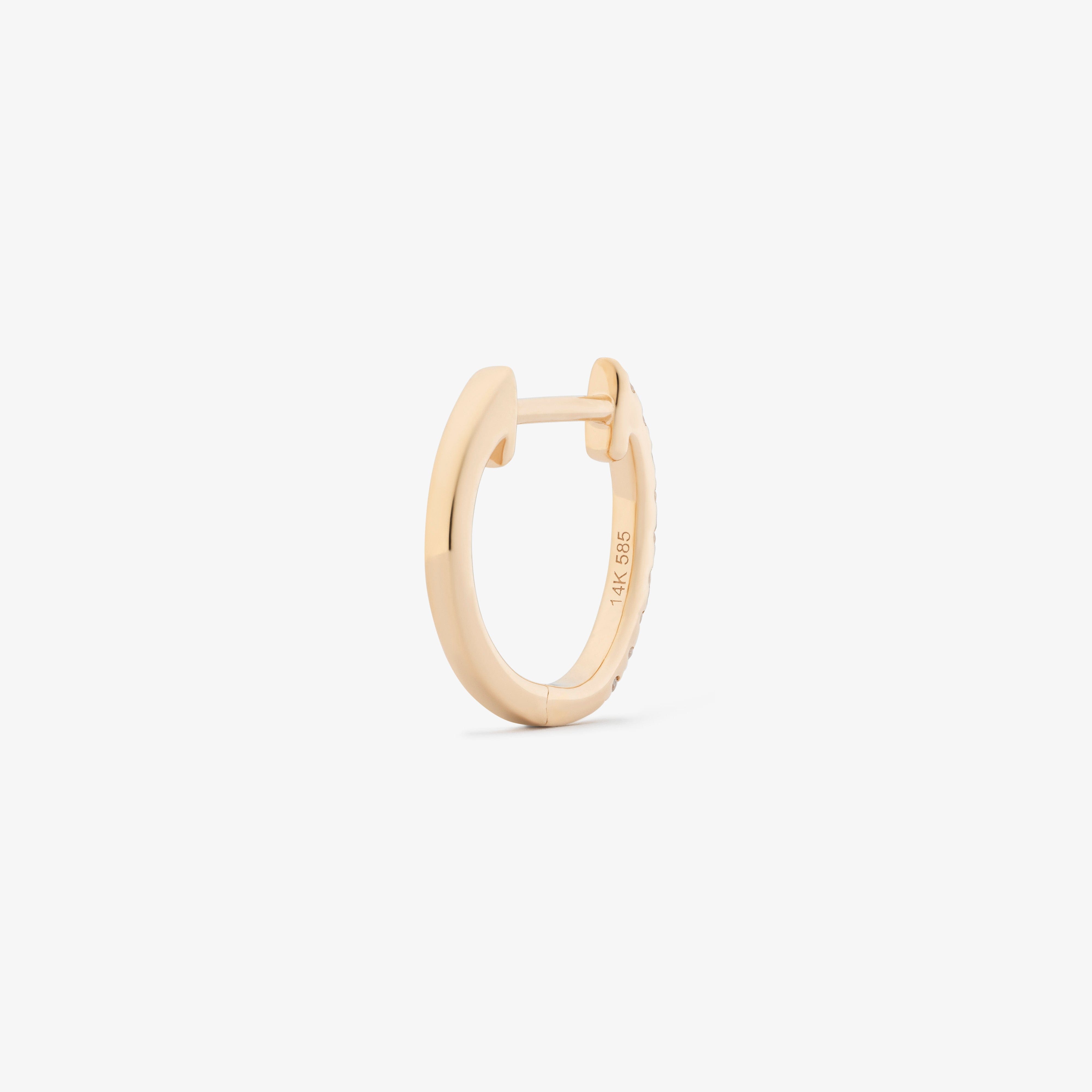 HOOP WHITE DIAMOND & PLAIN YELLOW GOLD - 10MM made by ENNUI