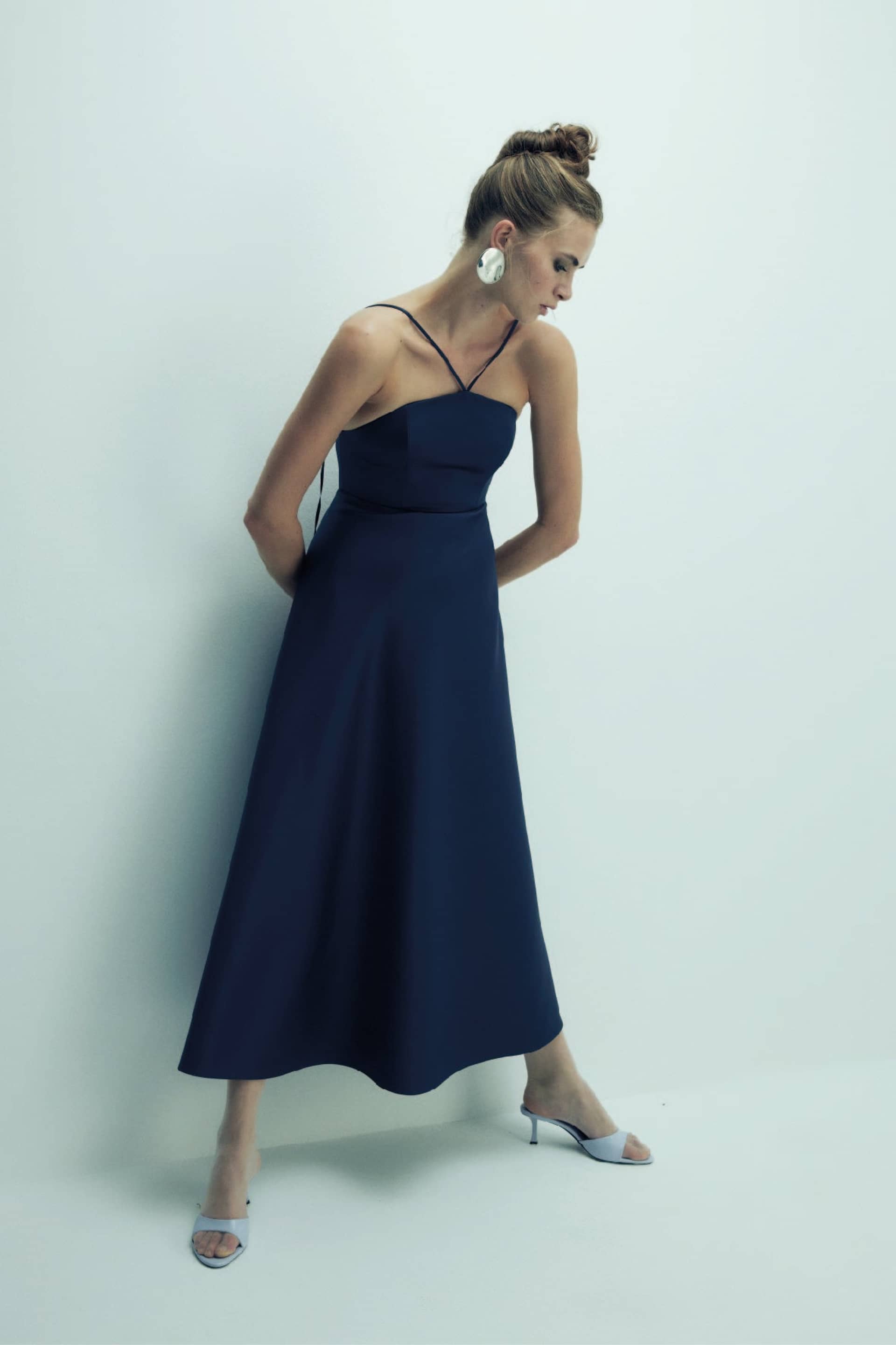 Riley Midi Dress in Midnight Blue made by Nazli Ceren