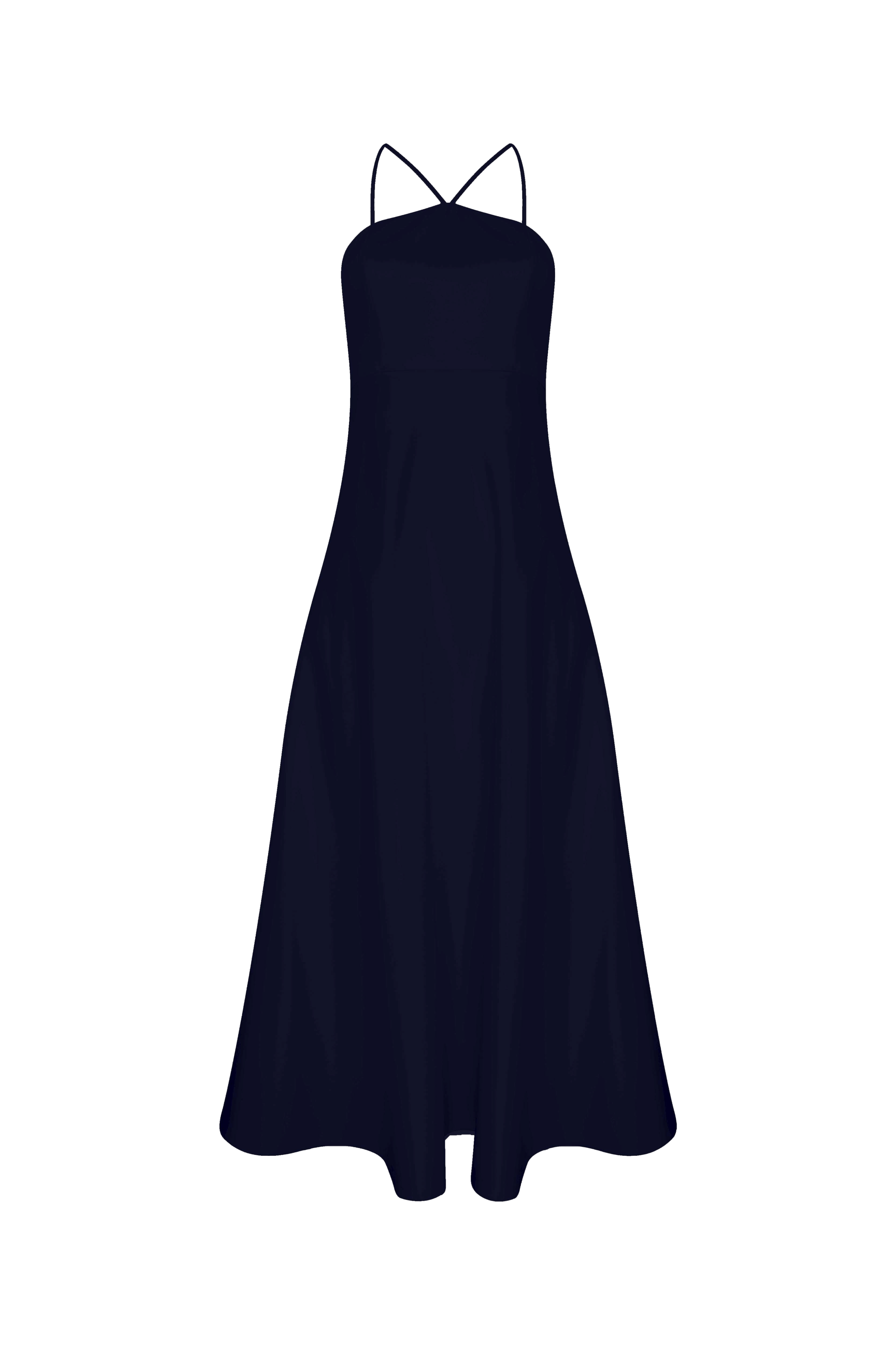 Riley Midi Dress in Midnight Blue made by Nazli Ceren