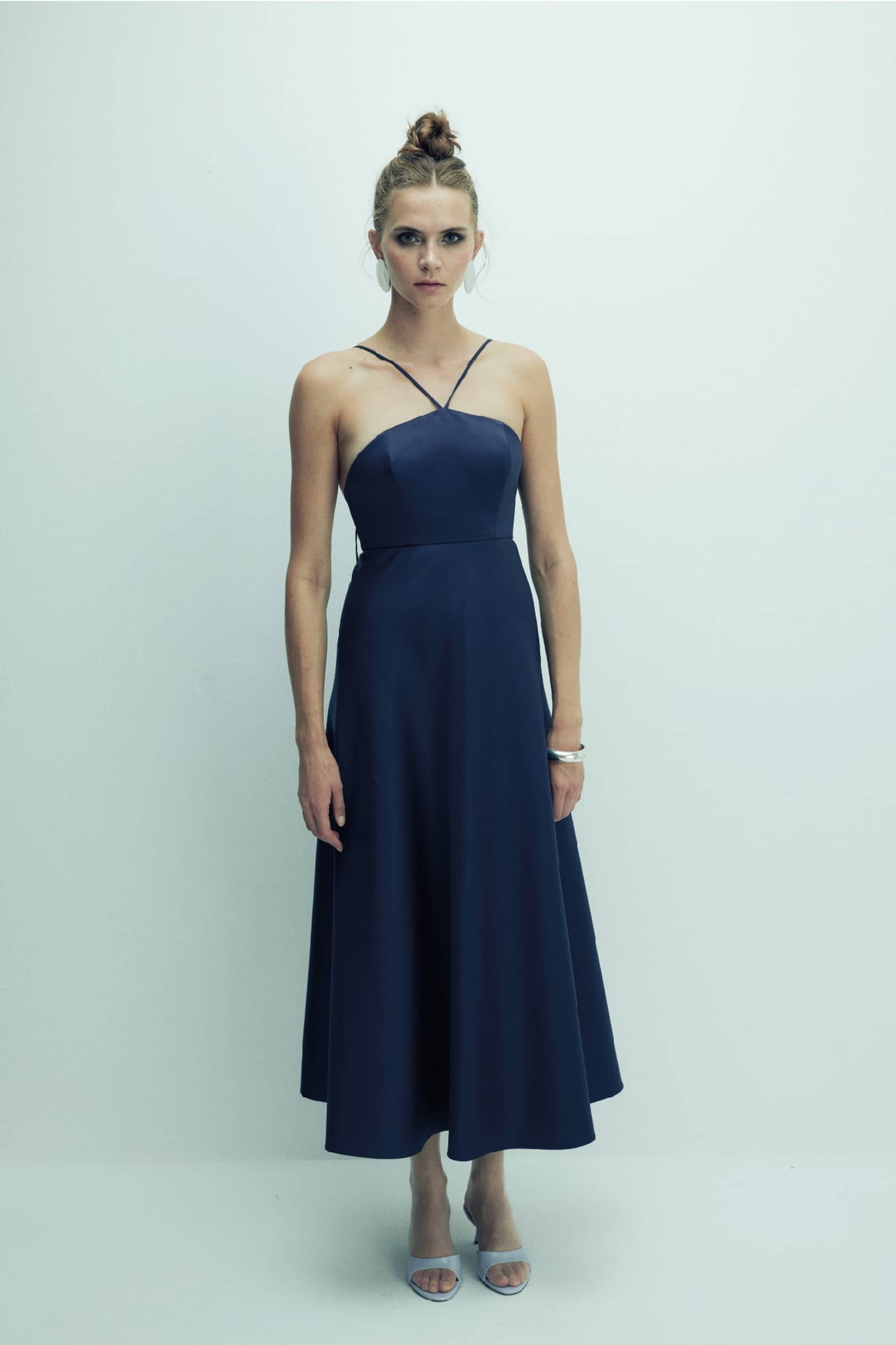 Riley Midi Dress in Midnight Blue made by Nazli Ceren