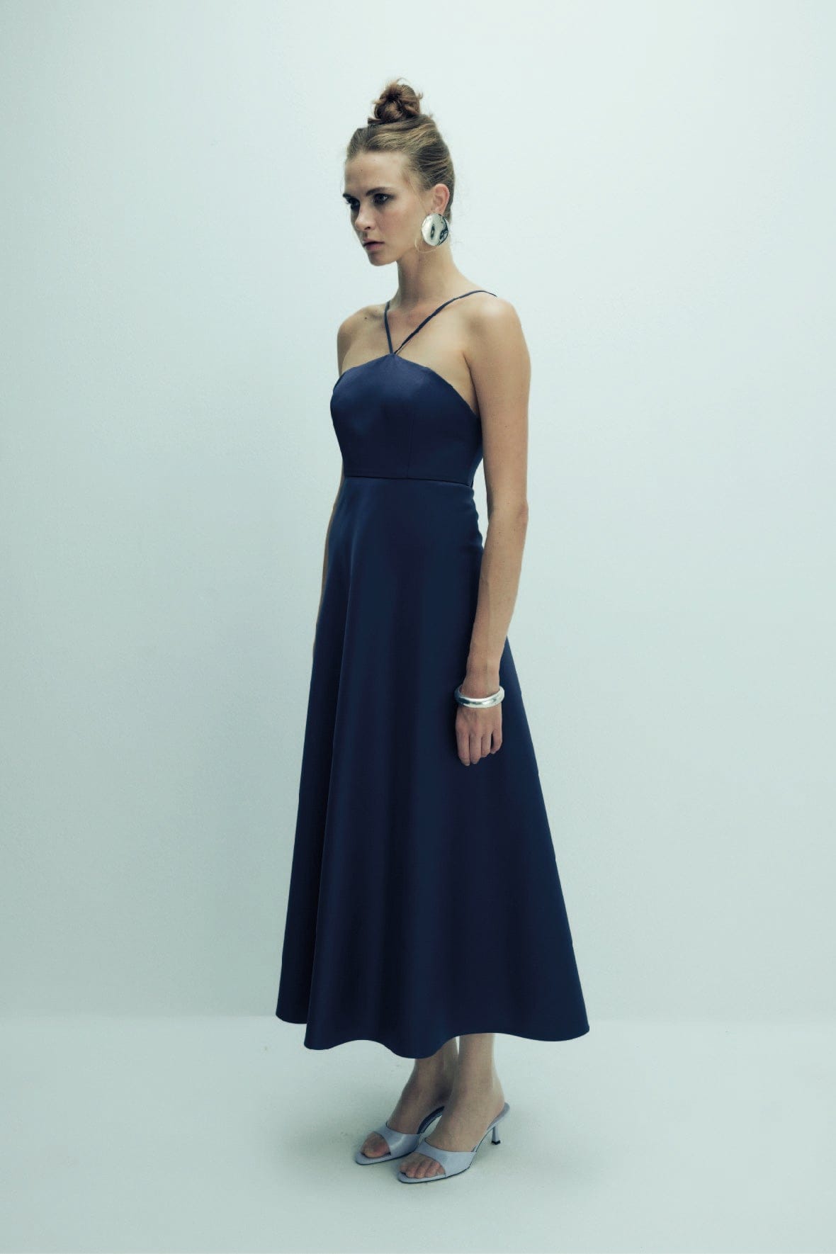 Riley Midi Dress in Midnight Blue made by Nazli Ceren