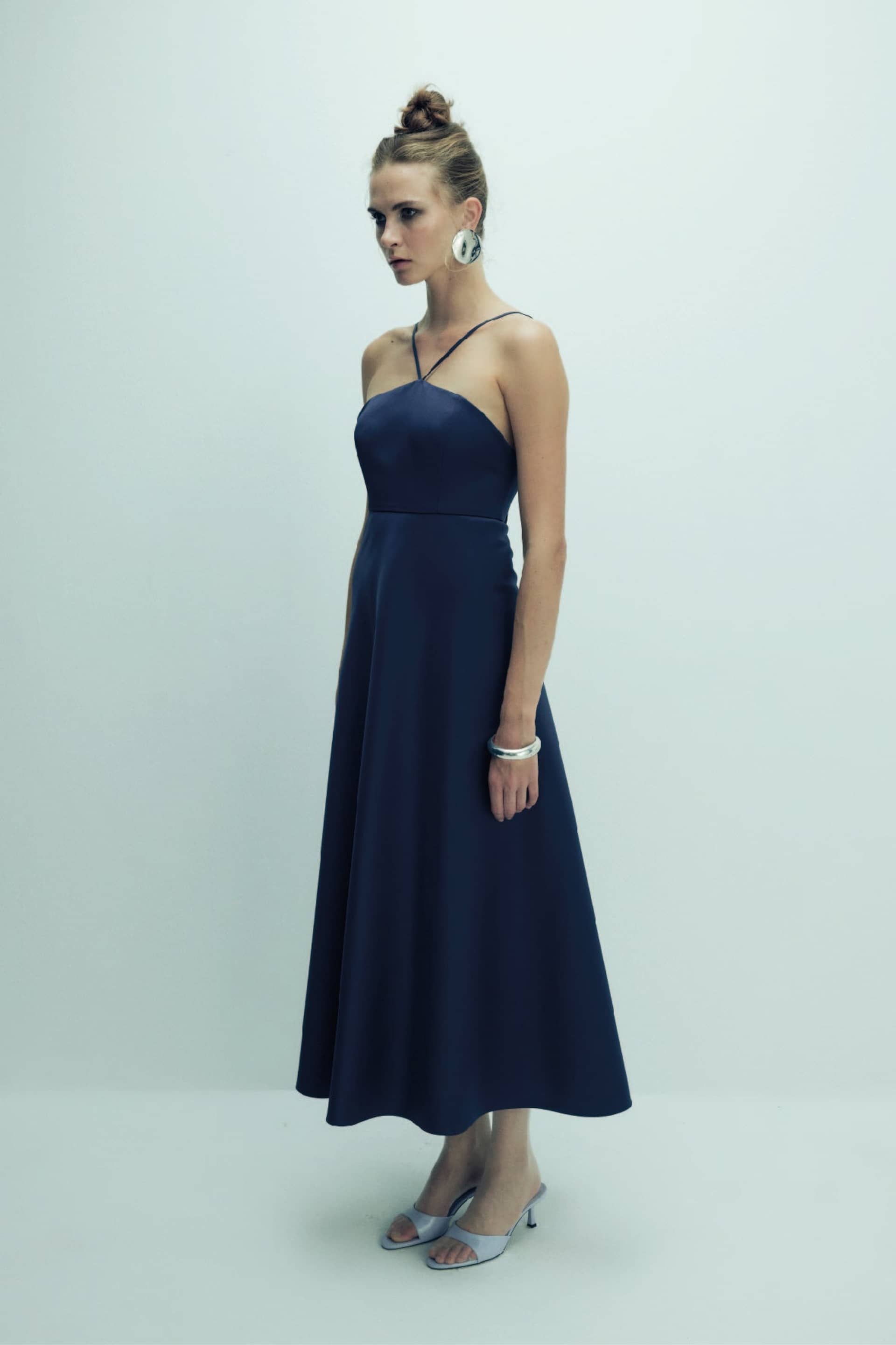 Riley Midi Dress in Midnight Blue made by Nazli Ceren
