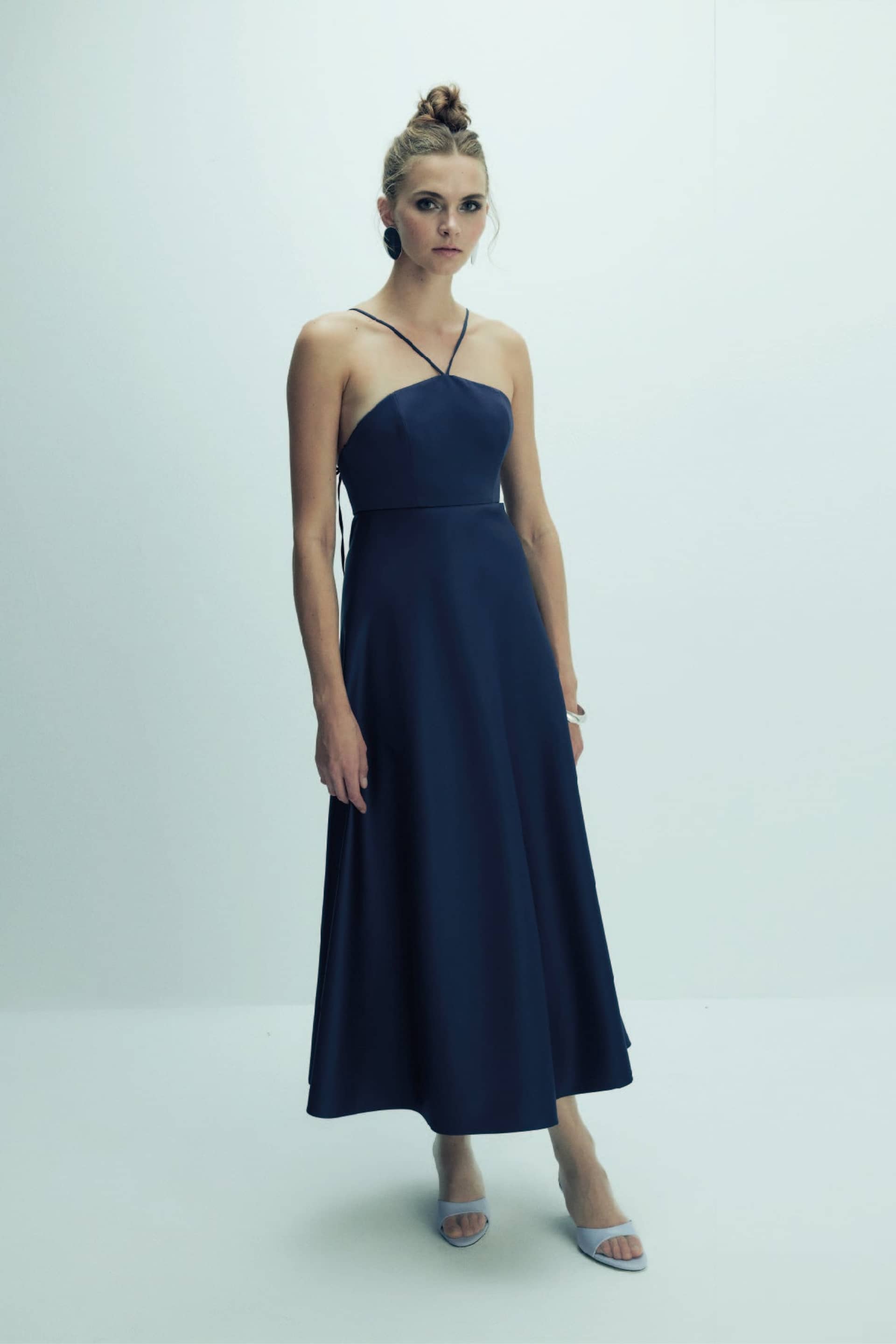 Riley Midi Dress in Midnight Blue made by Nazli Ceren