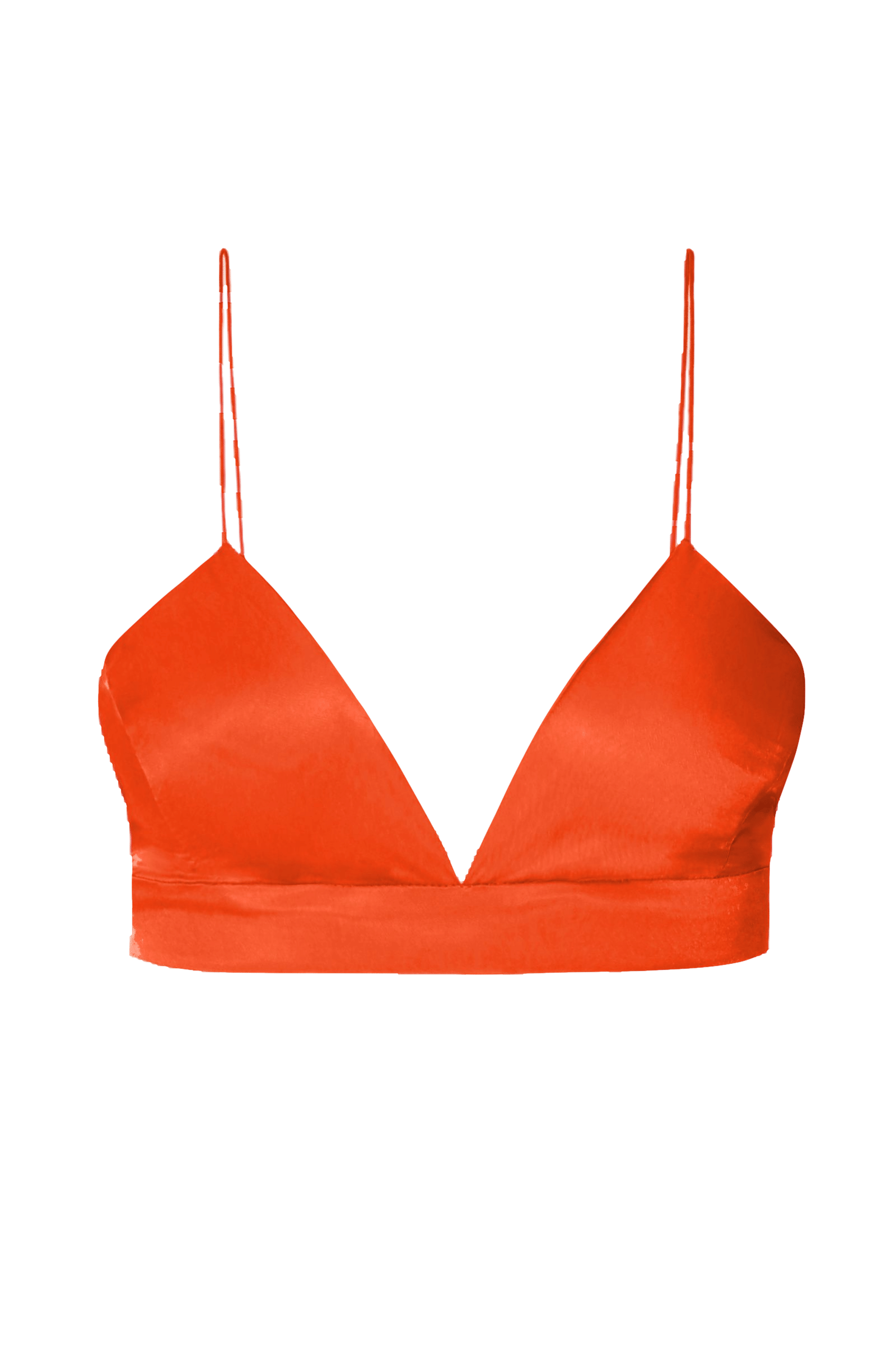 Bralette Top Asha Satin Nasturtium in Orange made by HALEWSKI